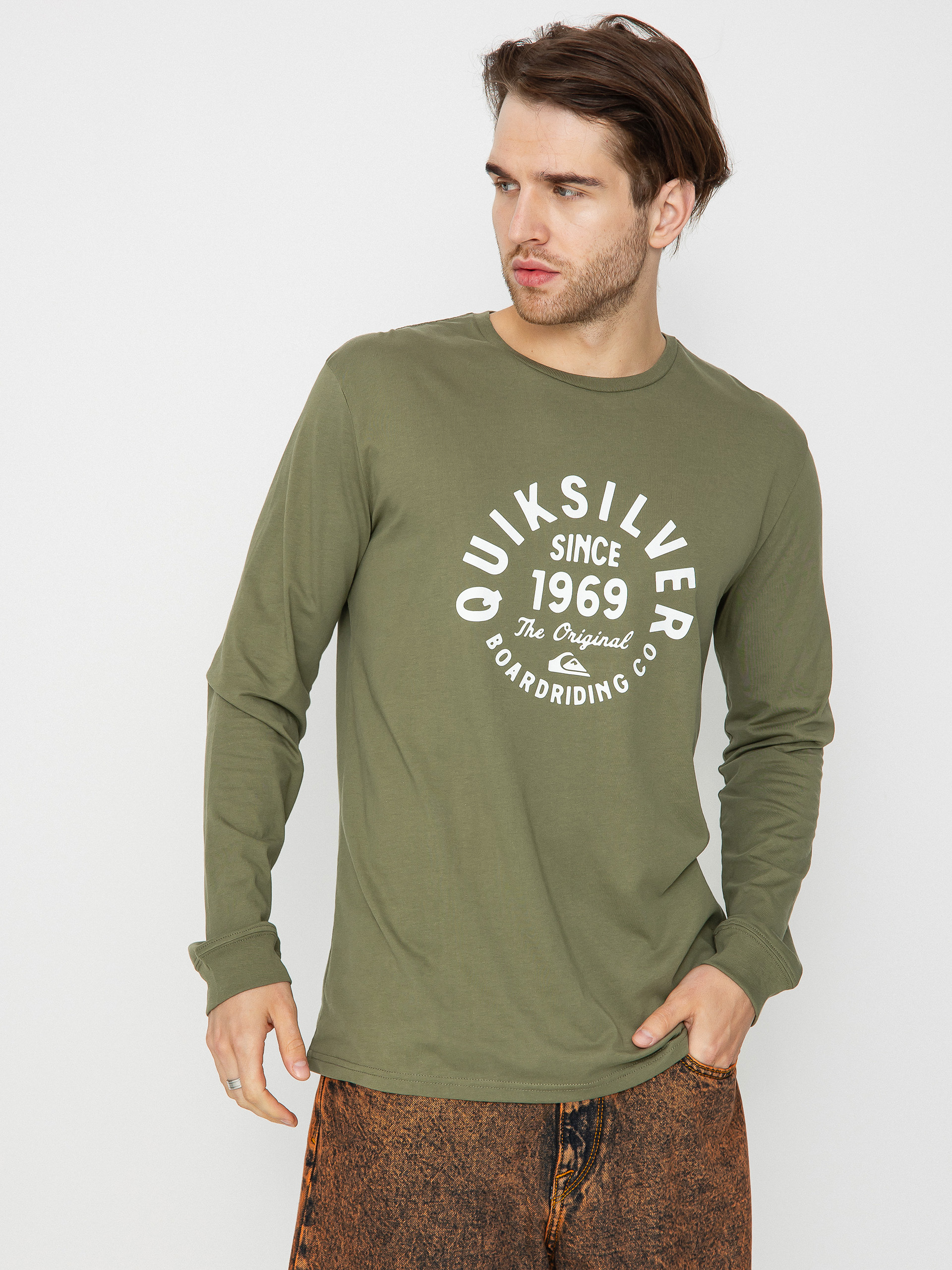 Quiksilver Circled Script Front Longsleeve (four leaf clover)