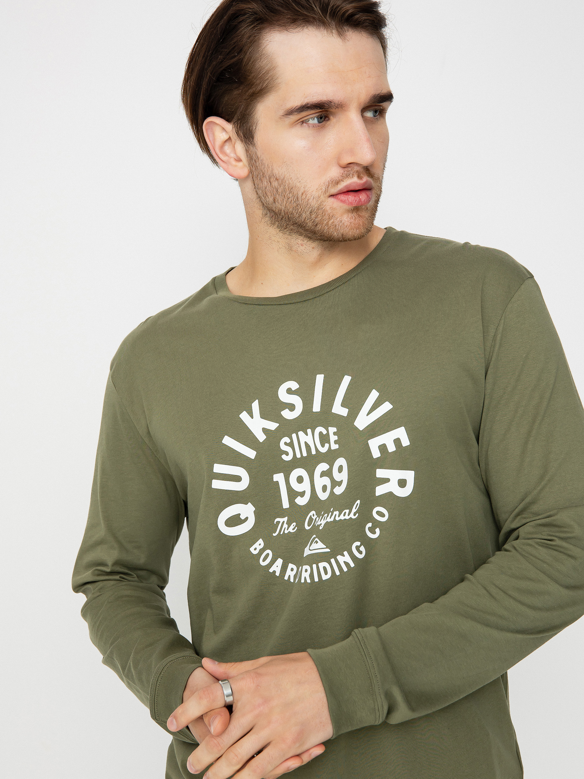 Quiksilver Circled Script Front Longsleeve (four leaf clover)