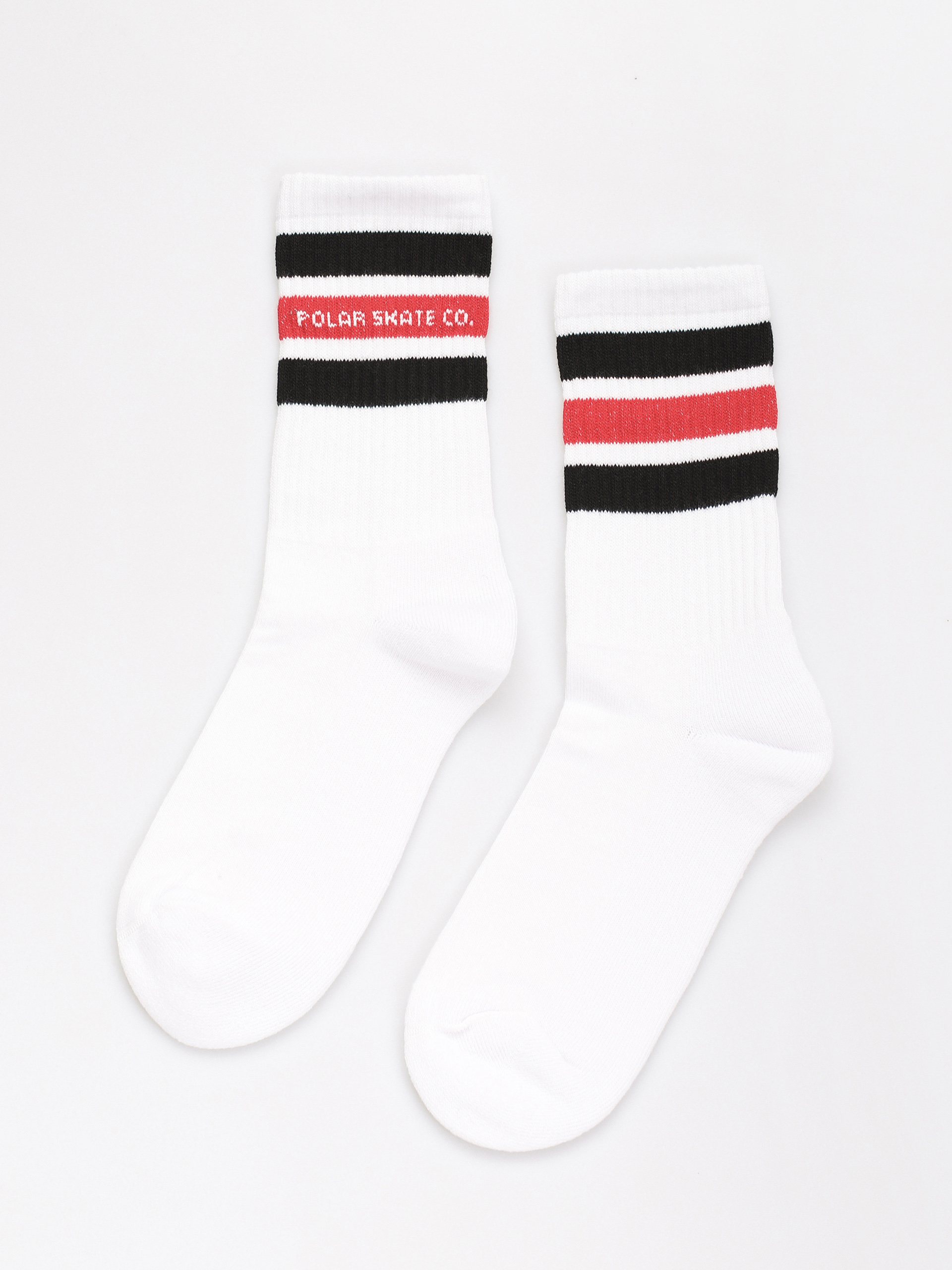 Polar Skate Fat Stripe Socken (white/black/red)