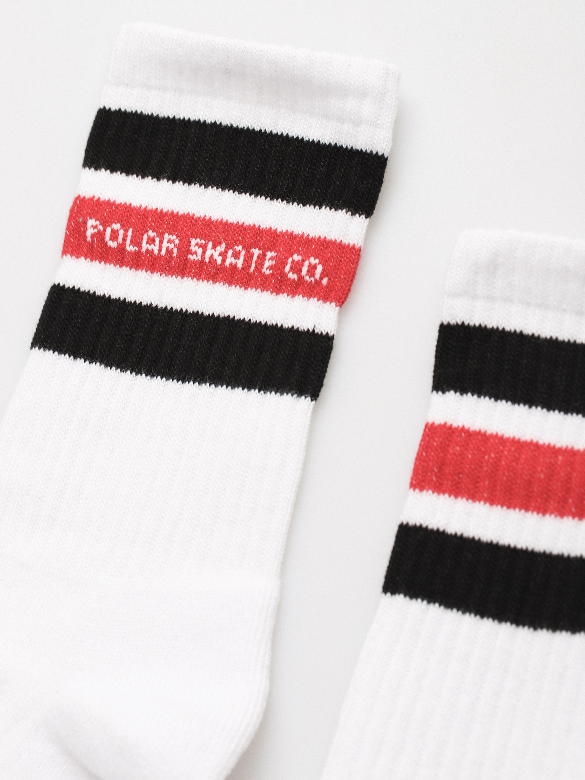 Polar Skate Fat Stripe Socken (white/black/red)