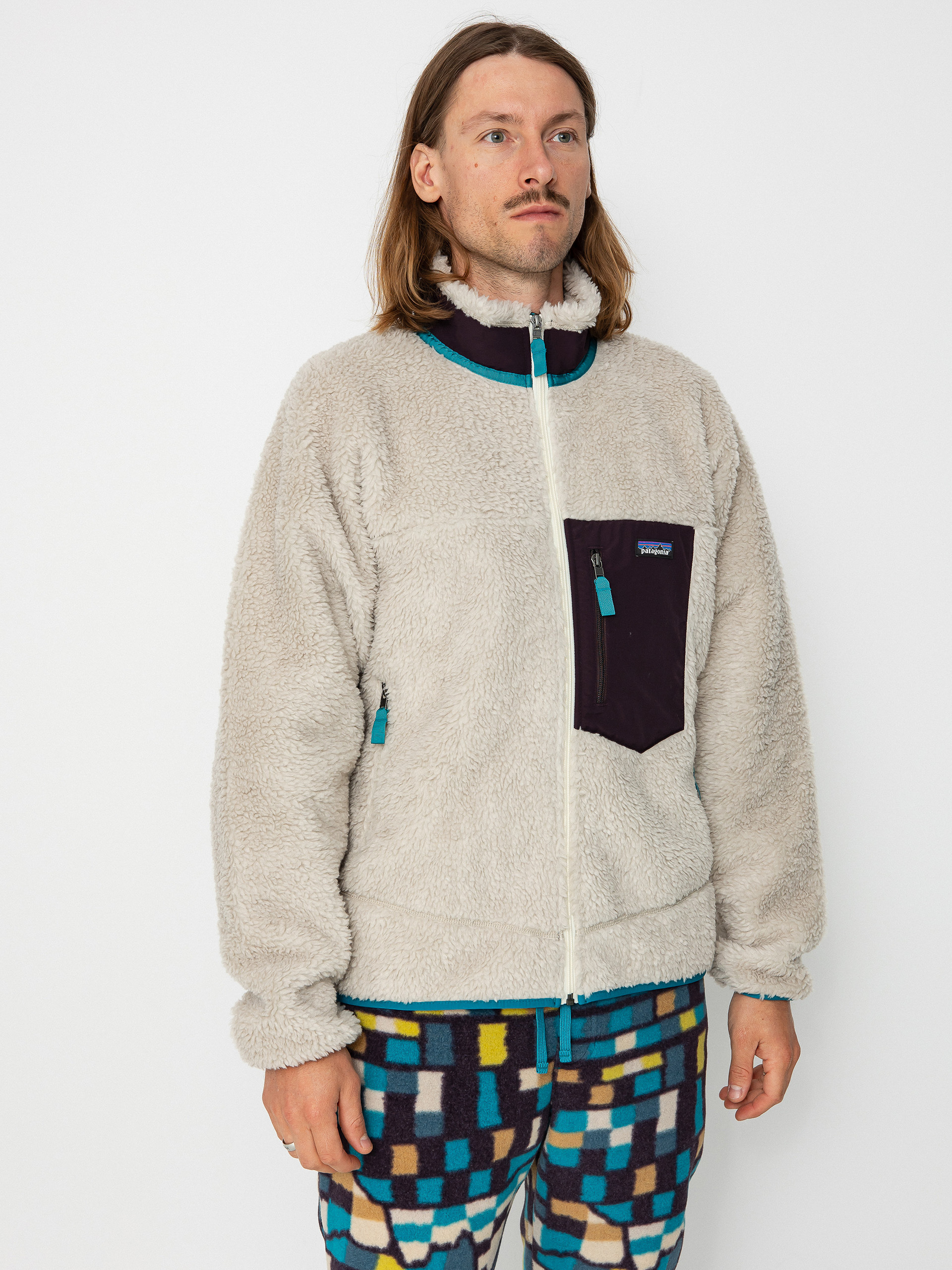 Patagonia Classic Retro X Jacket (natural w/obsidian plum)