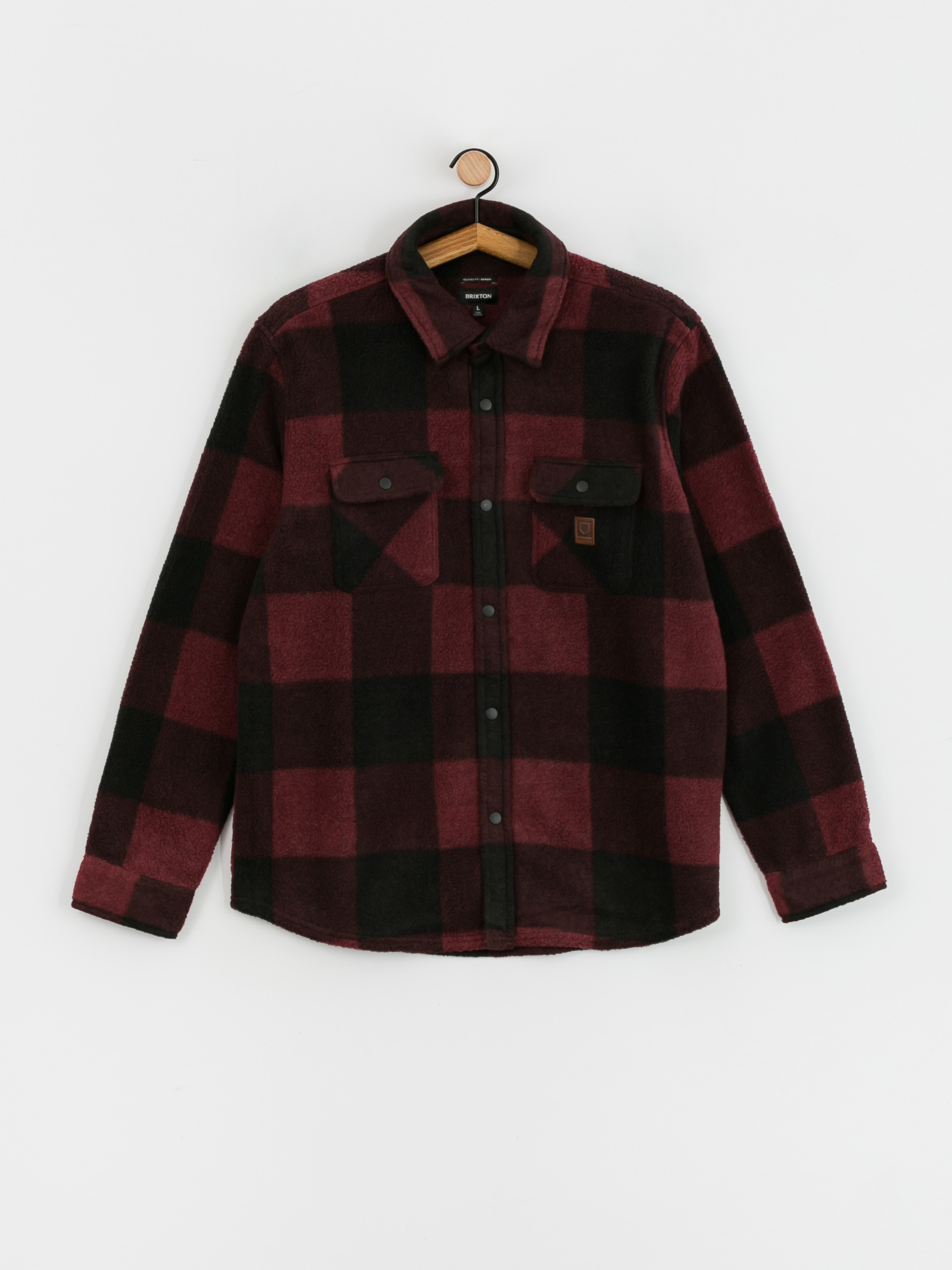 Brixton Bowery Arctic Stretch Ls Hemd (dark burgundy/black)