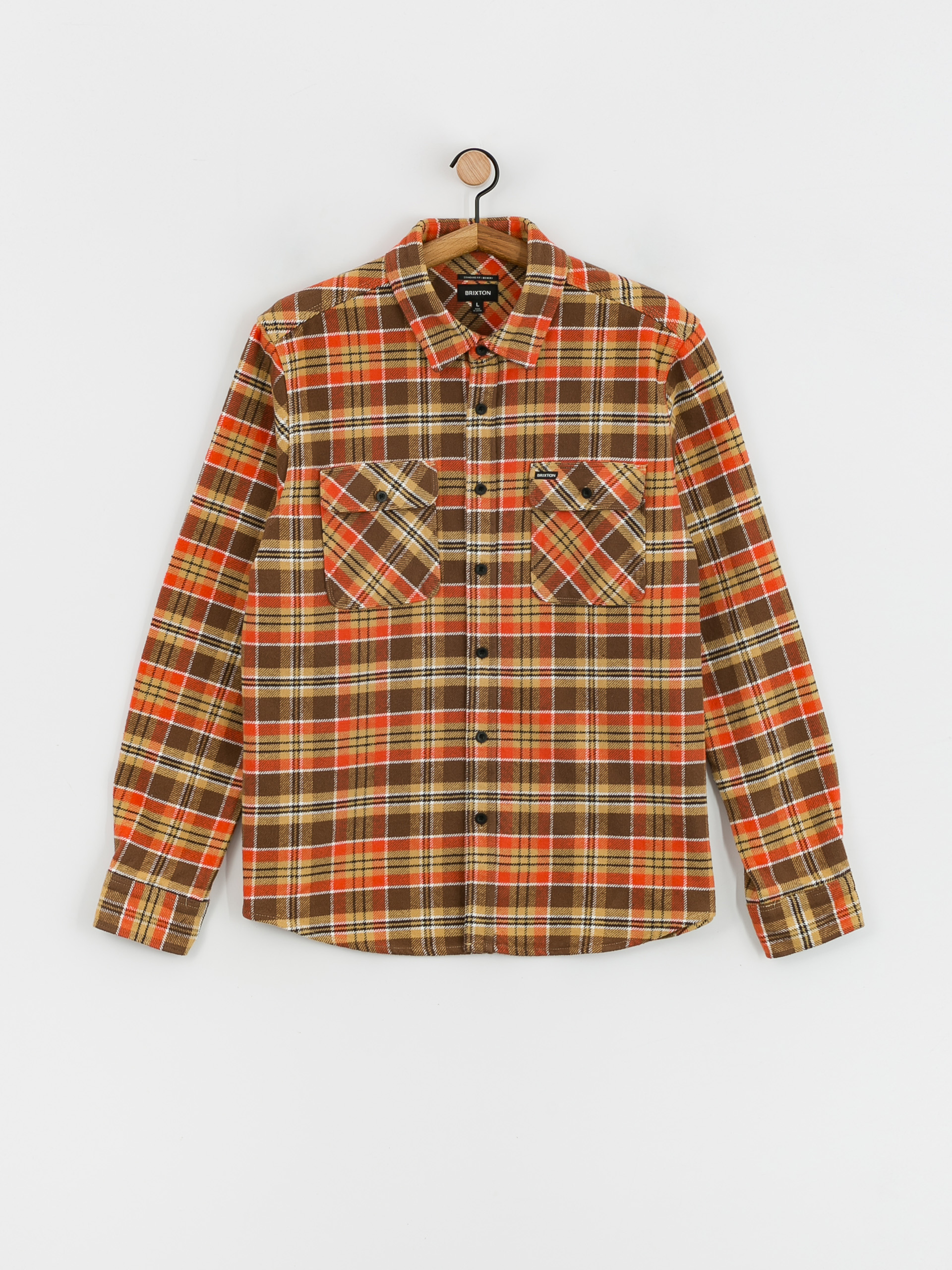 Brixton Bowery Heavy Weight Ls Shirt (desert palm/antelope/burnt red)