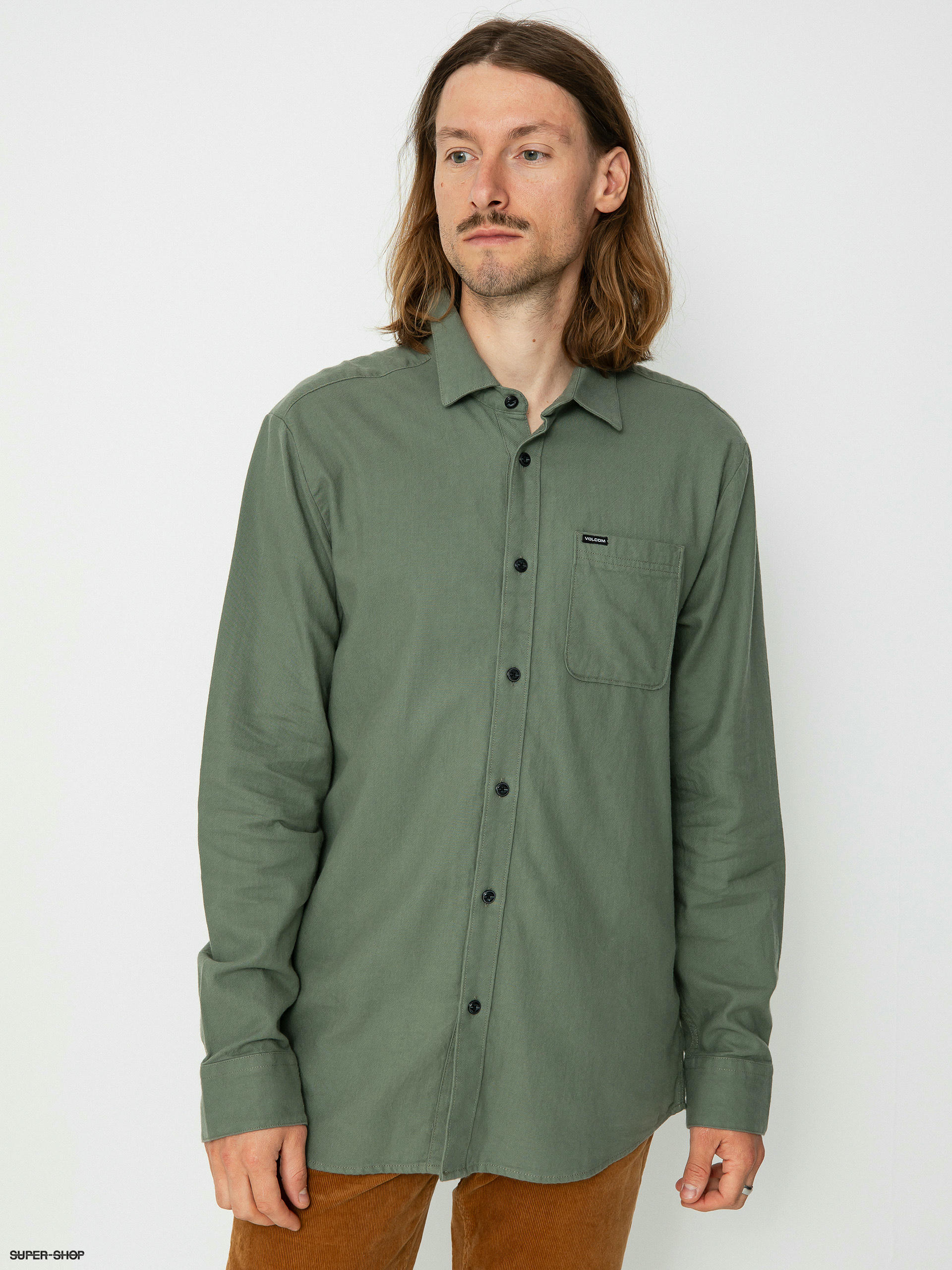 Volcom Caden Solid Ls Shirt (agave)