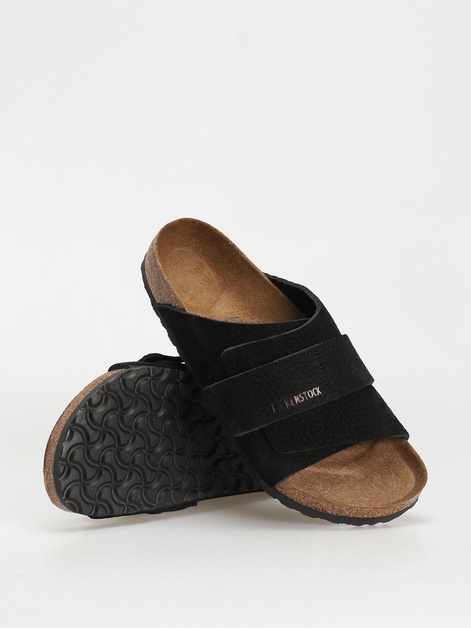 Birkenstock Kyoto Nubuck Leather Flip-flops (desert dust black)