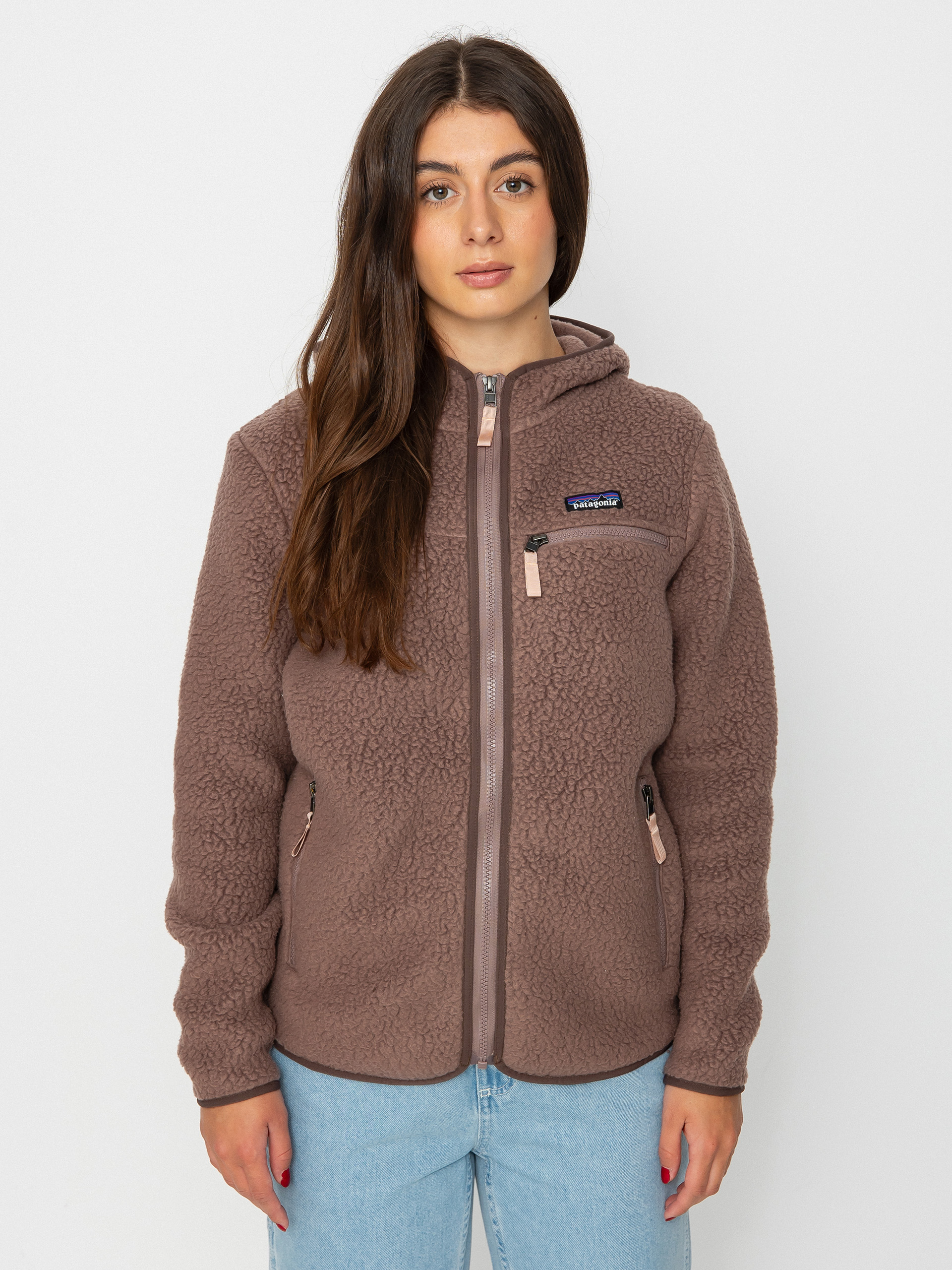 Womens Patagonia Retro Pile Hoody Fleece (dusky brown)