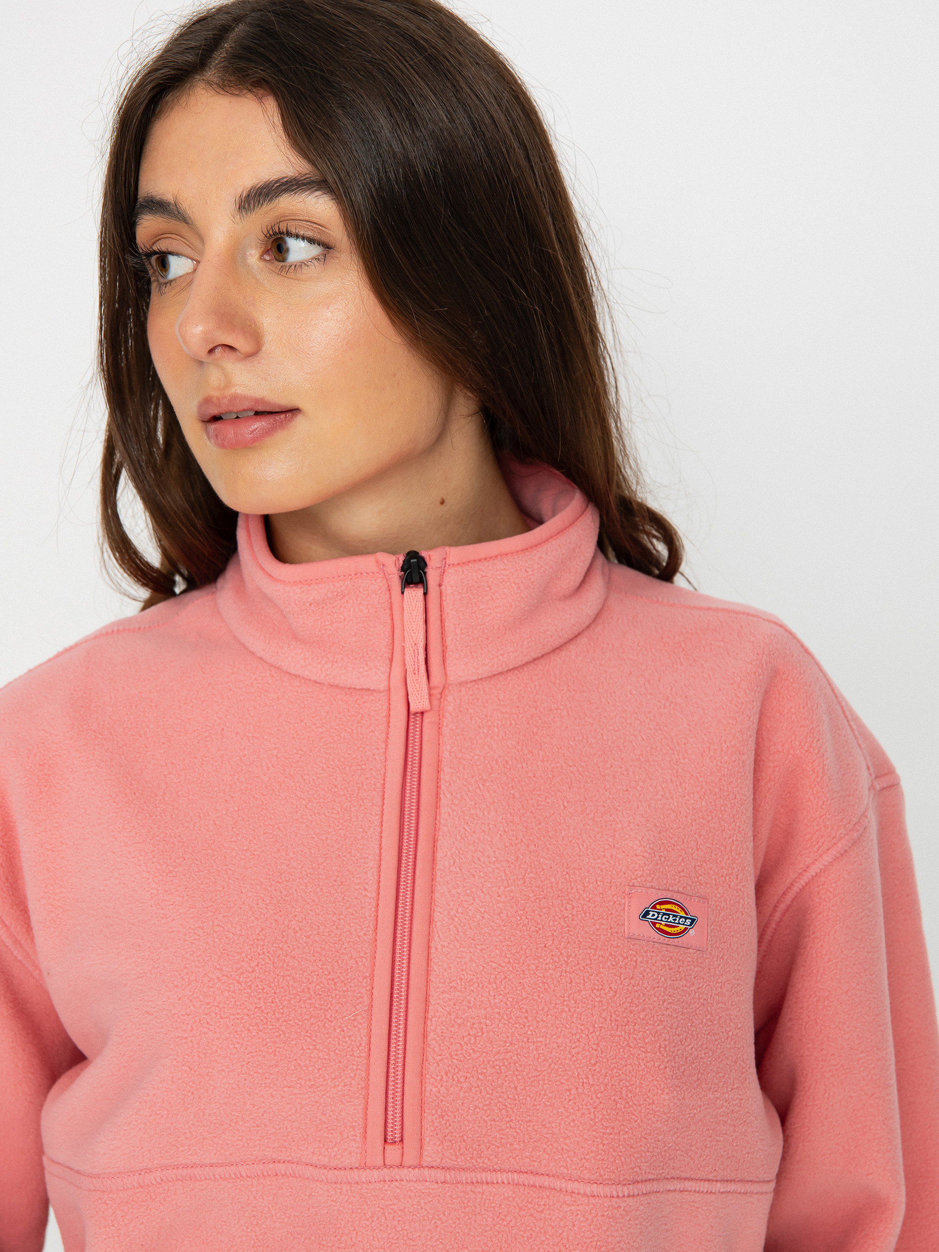 Fleece Jacket Pink Dickies Jacket With Logo Dickies Sherpa-Lined
