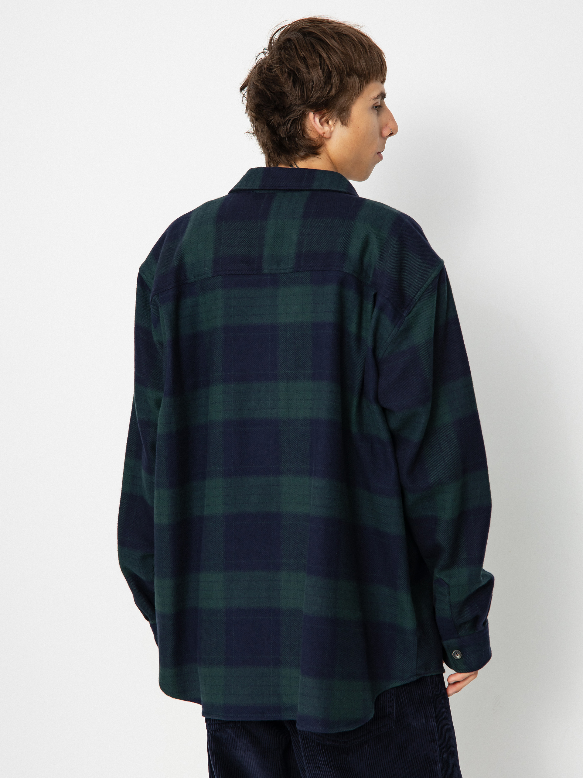 Polar Skate Mike Flannel Shirt (navy/teal)