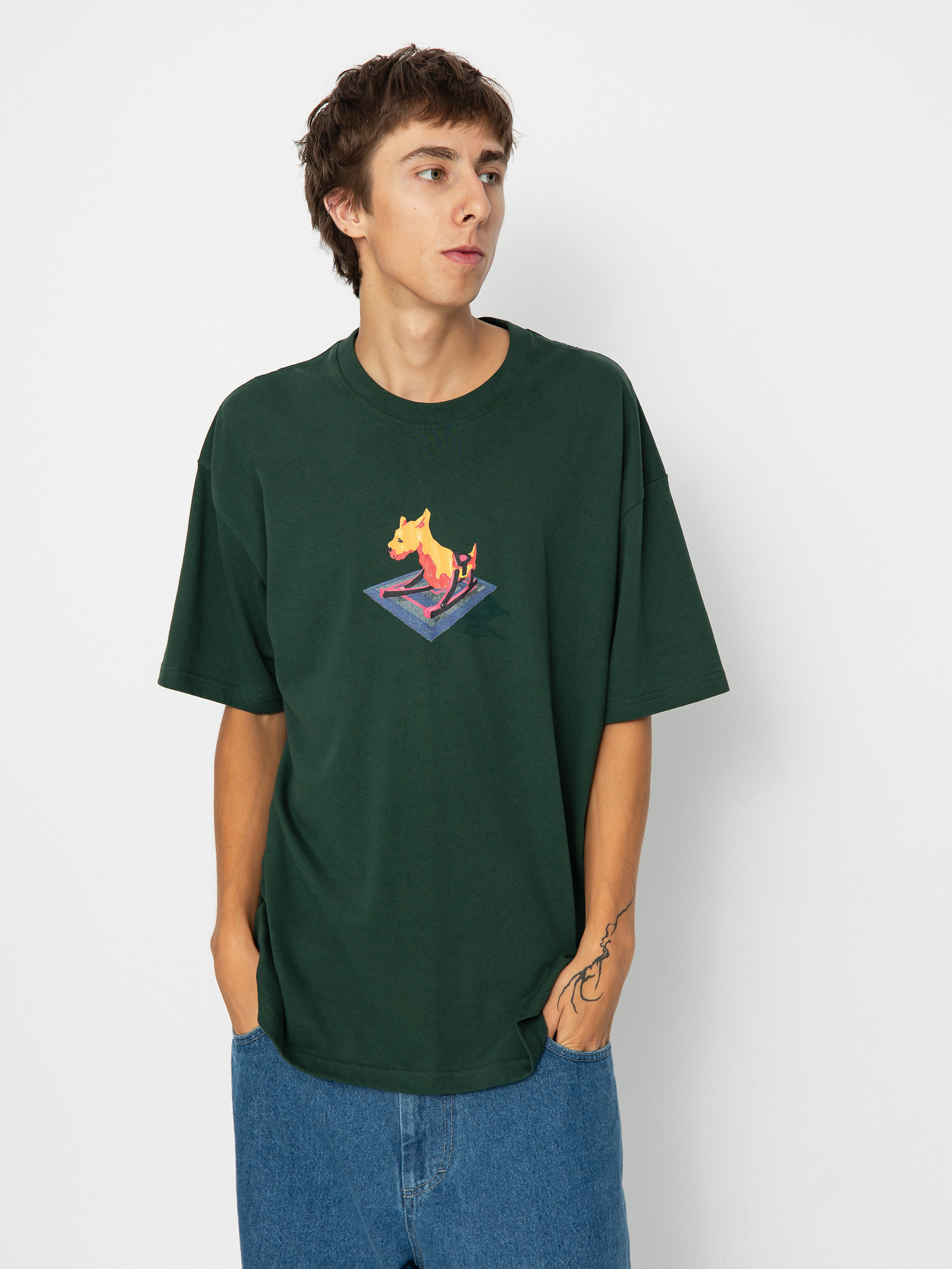 Polar Skate Dog T-Shirt (dark green)