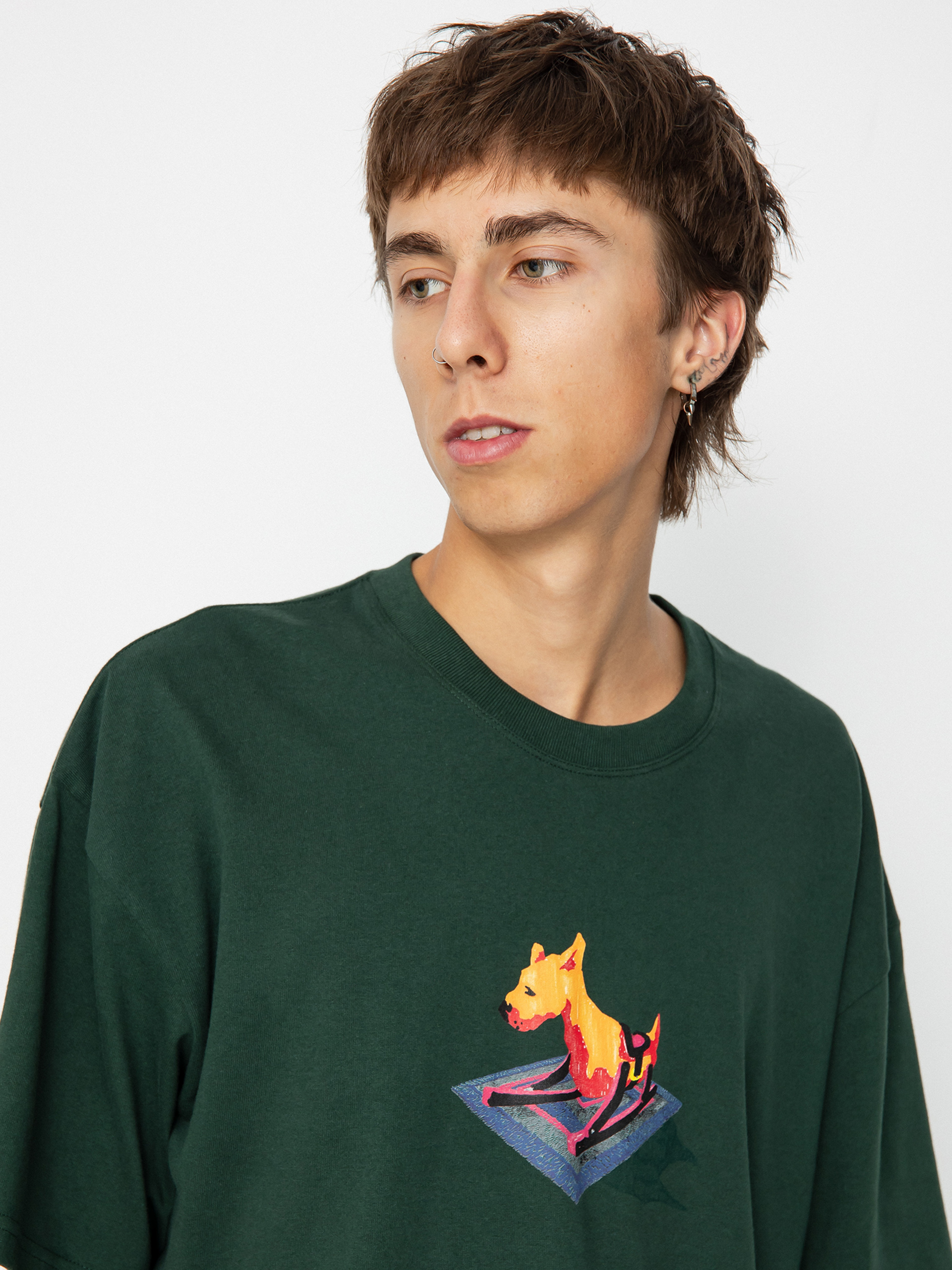 【POLAR SKATE CO】 Dog Tee [Dark Green] Polar Skate Dog T-shirt - green (dark green)