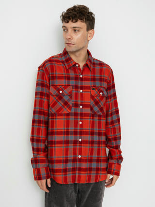 Brixton Bowery Flannel Ls Shirt (barn red/flint blue/dark burgu)