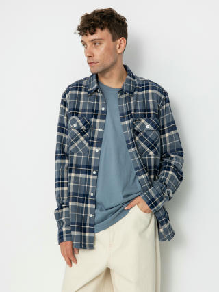 Brixton Bowery Flannel Ls Shirt (flint blue/twilight blue/beige)