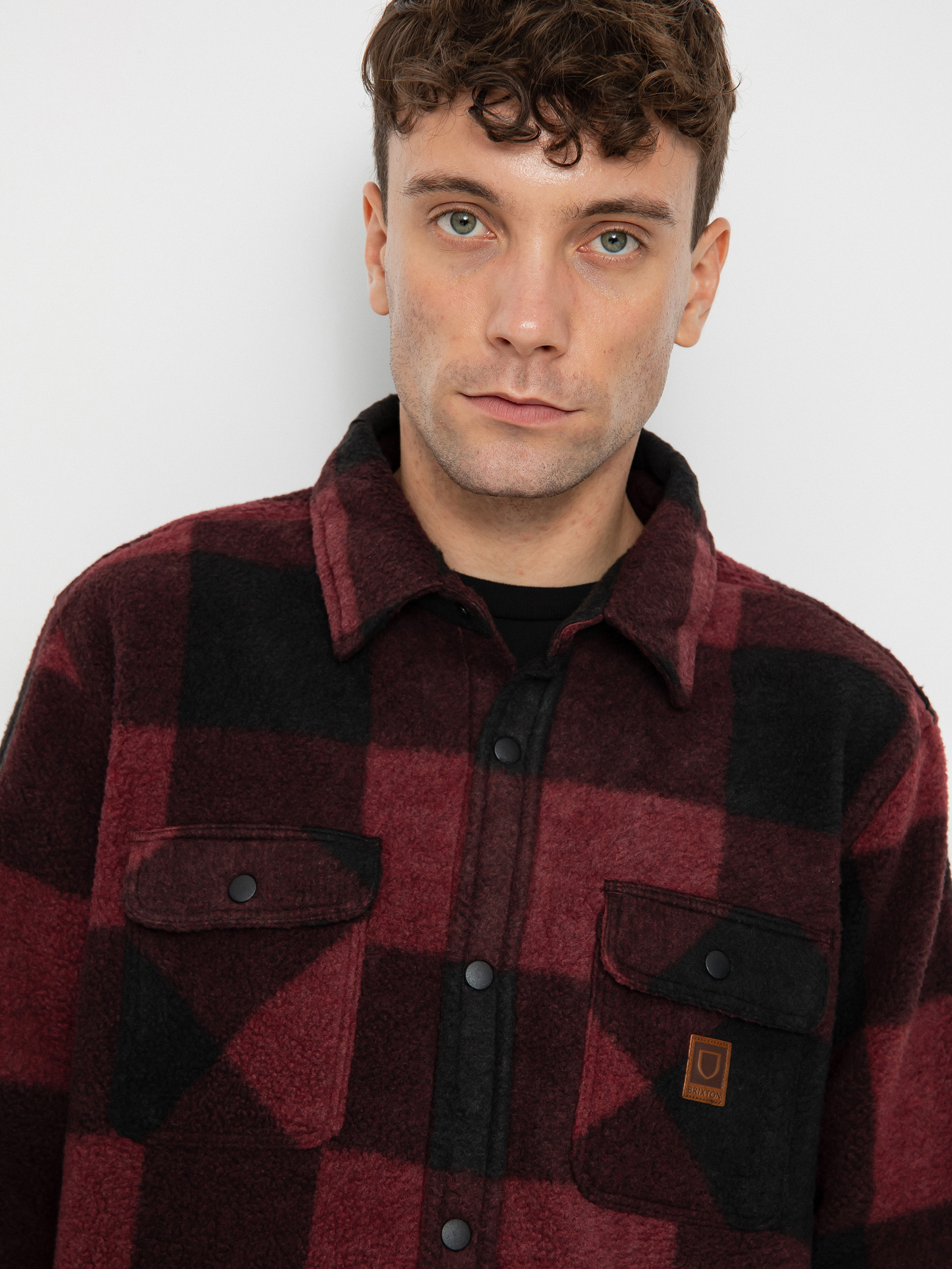 Brixton Bowery Arctic Stretch Ls Hemd (dark burgundy/black)