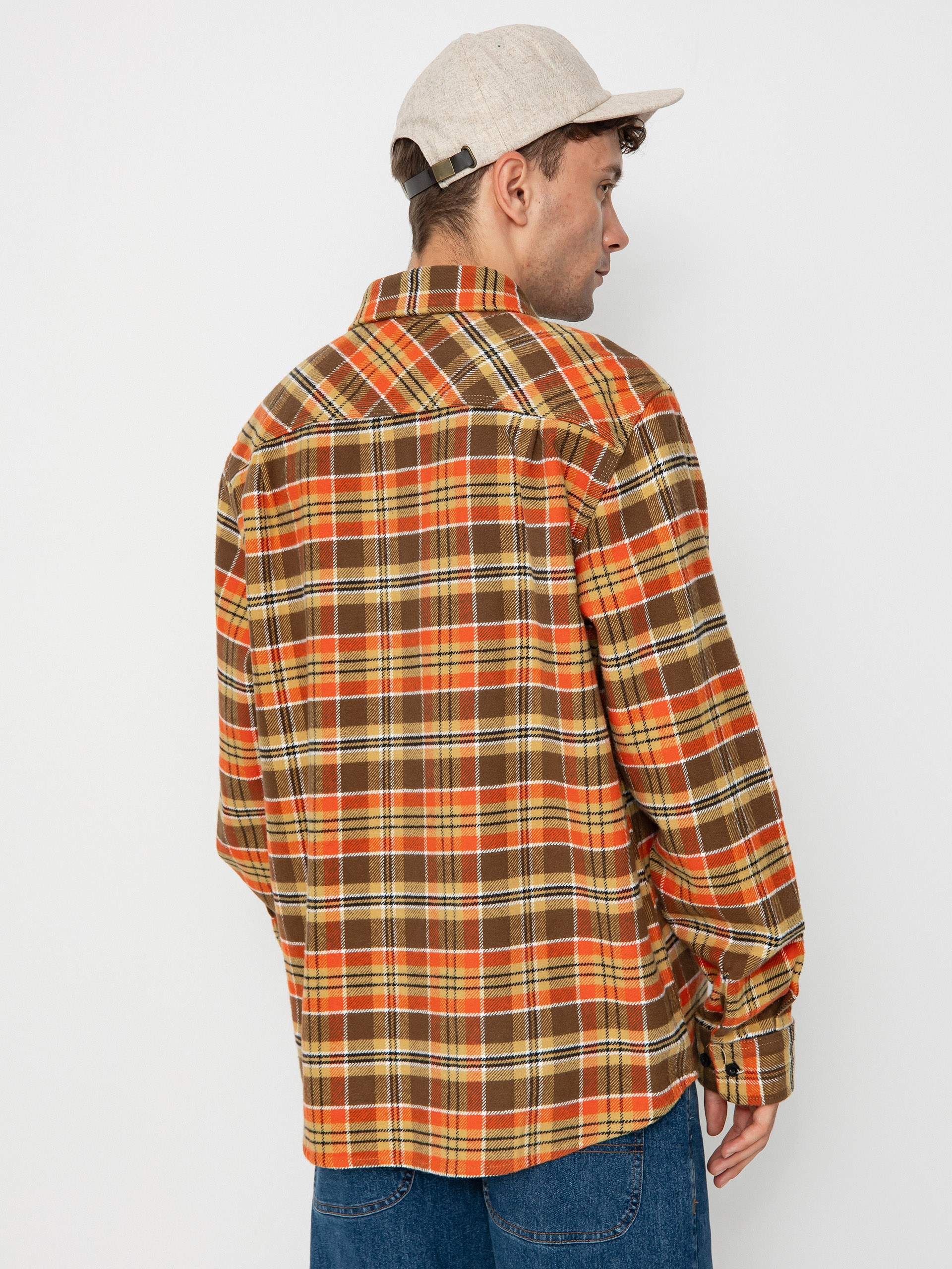 Brixton Bowery Heavy Weight Ls Shirt (desert palm/antelope/burnt red)