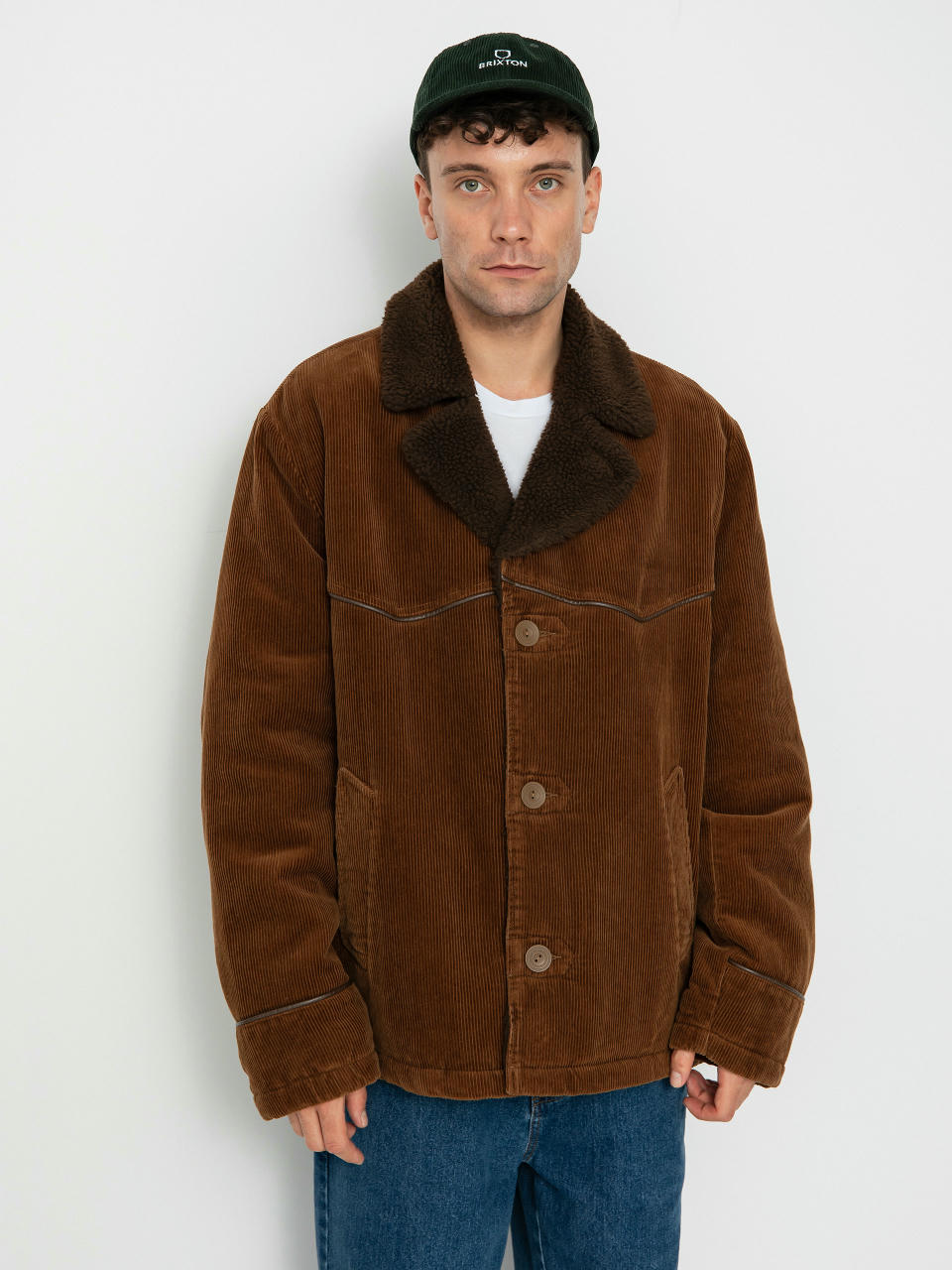 Brixton Wallace Sherpa Lined Jacke (bison cord)
