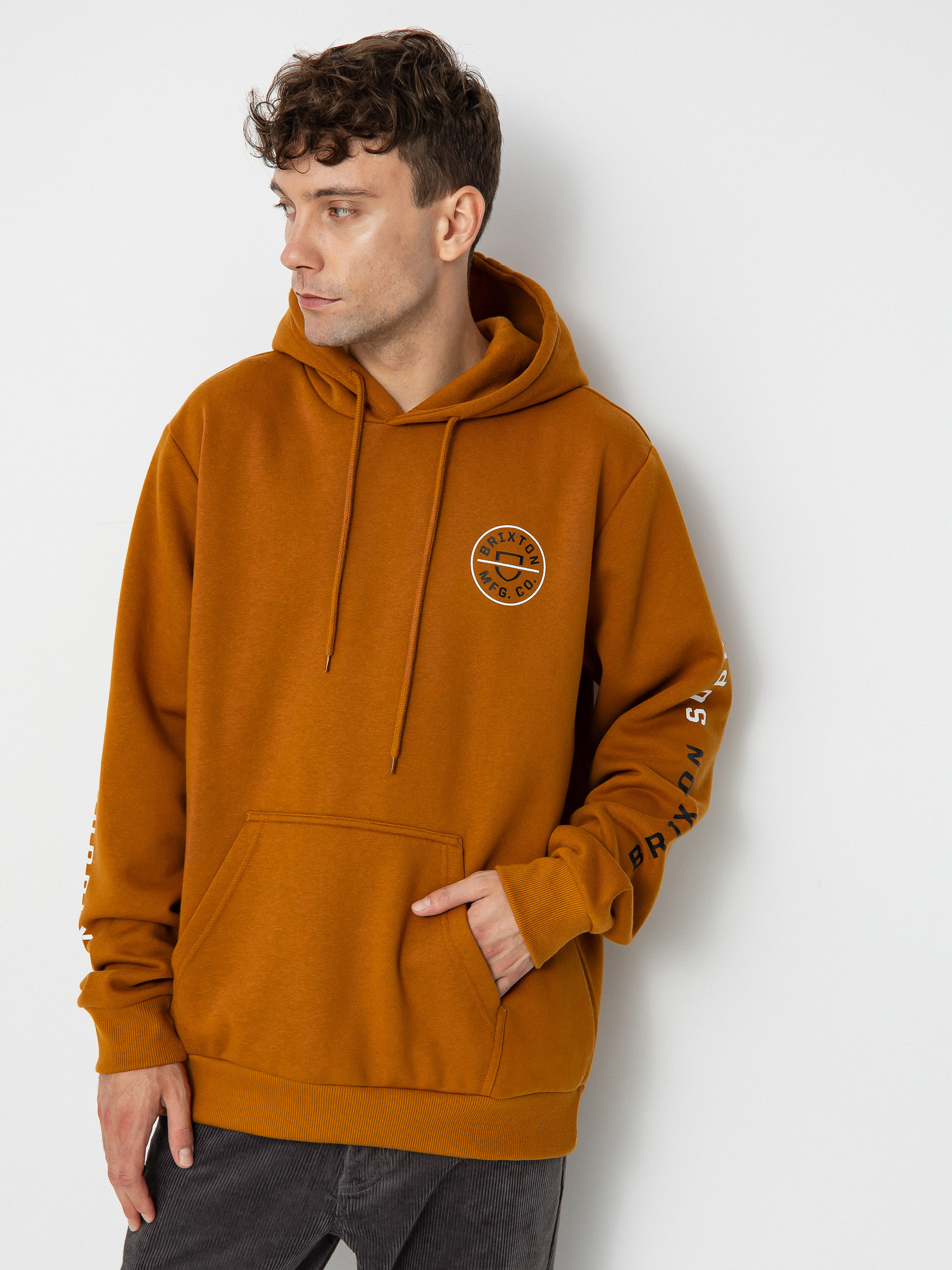 Brixton Crest HD Hoodie (golden brown/white/black)