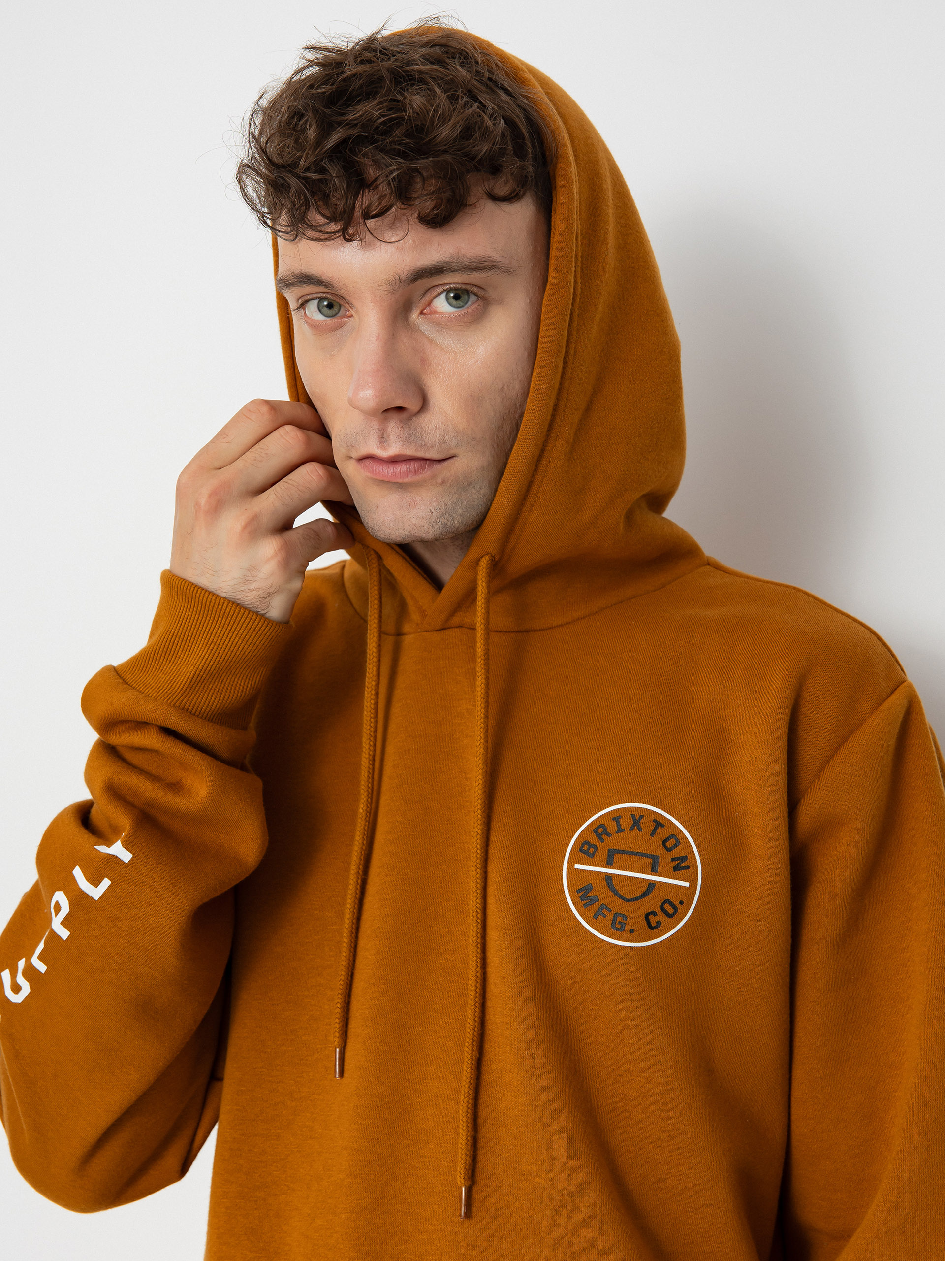 Brixton Crest HD Hoodie (golden brown/white/black)
