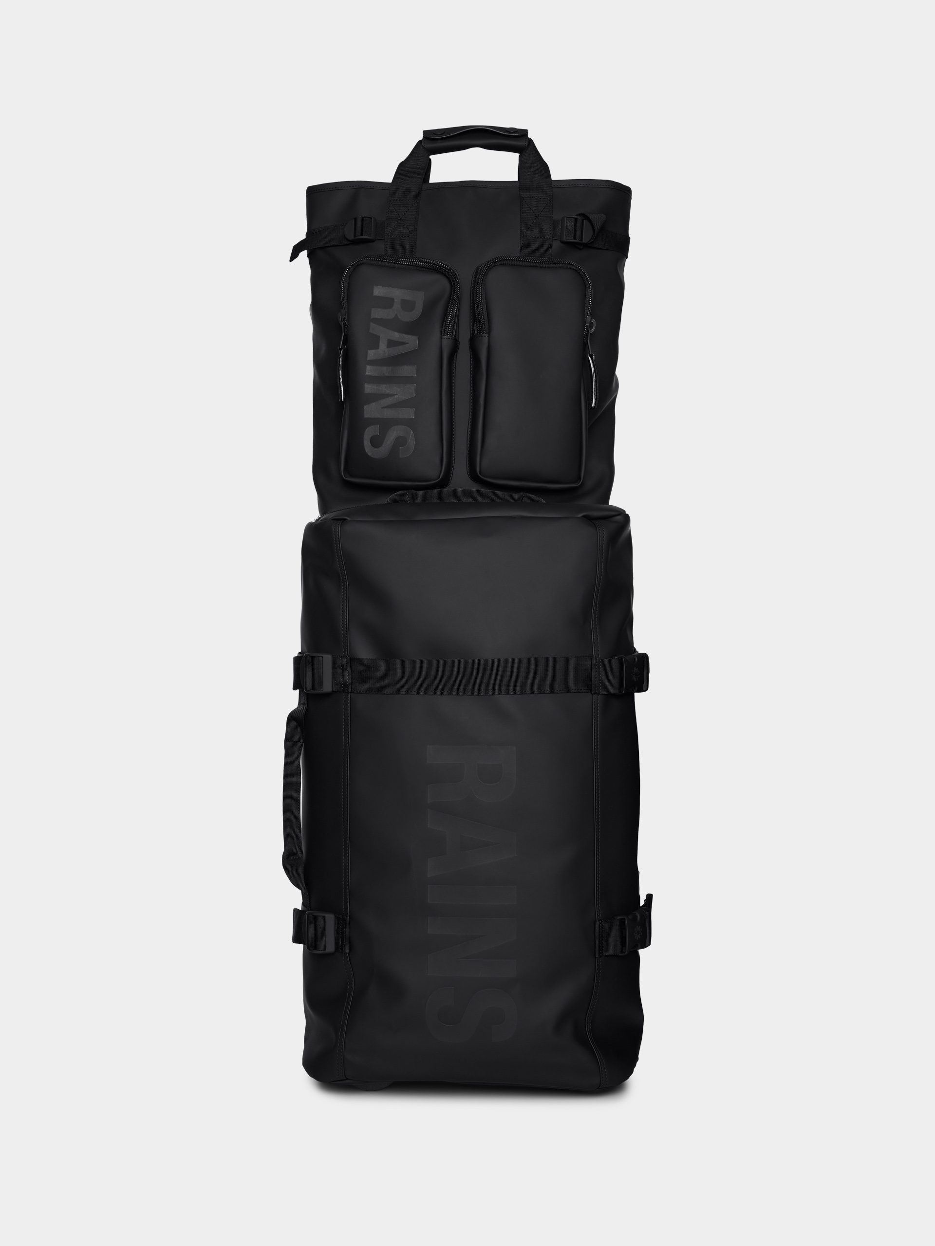 Rains tote backpack on sale black