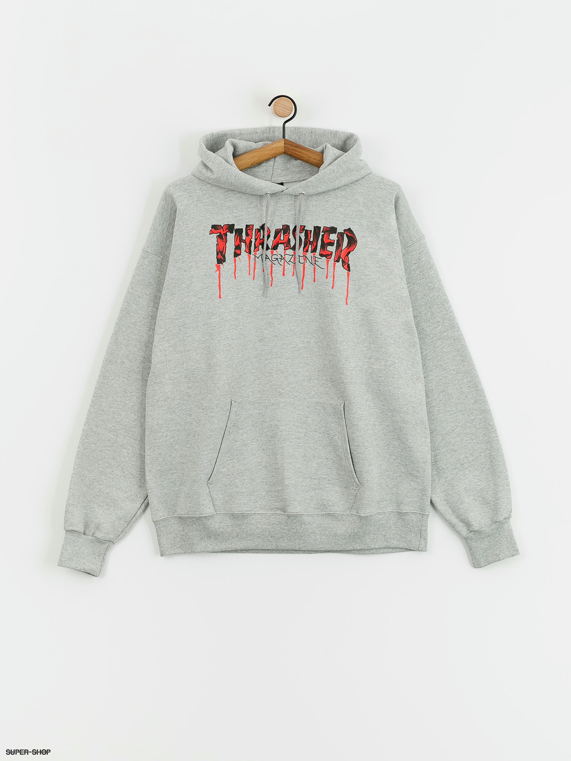 Thrasher Drip Ash Grey Hoodie Sweatshirt