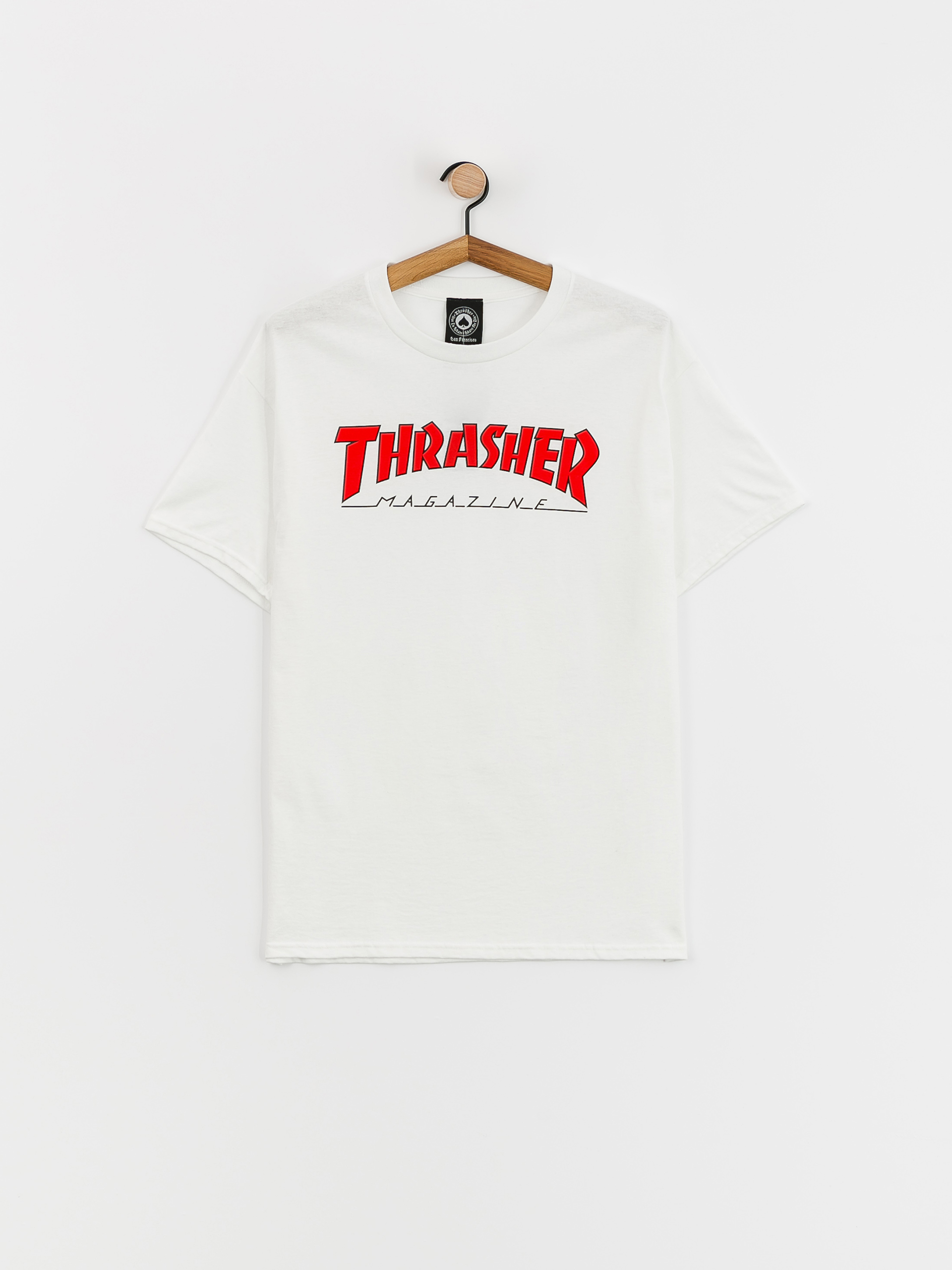 Thrasher Outlined T-shirt (white/red)