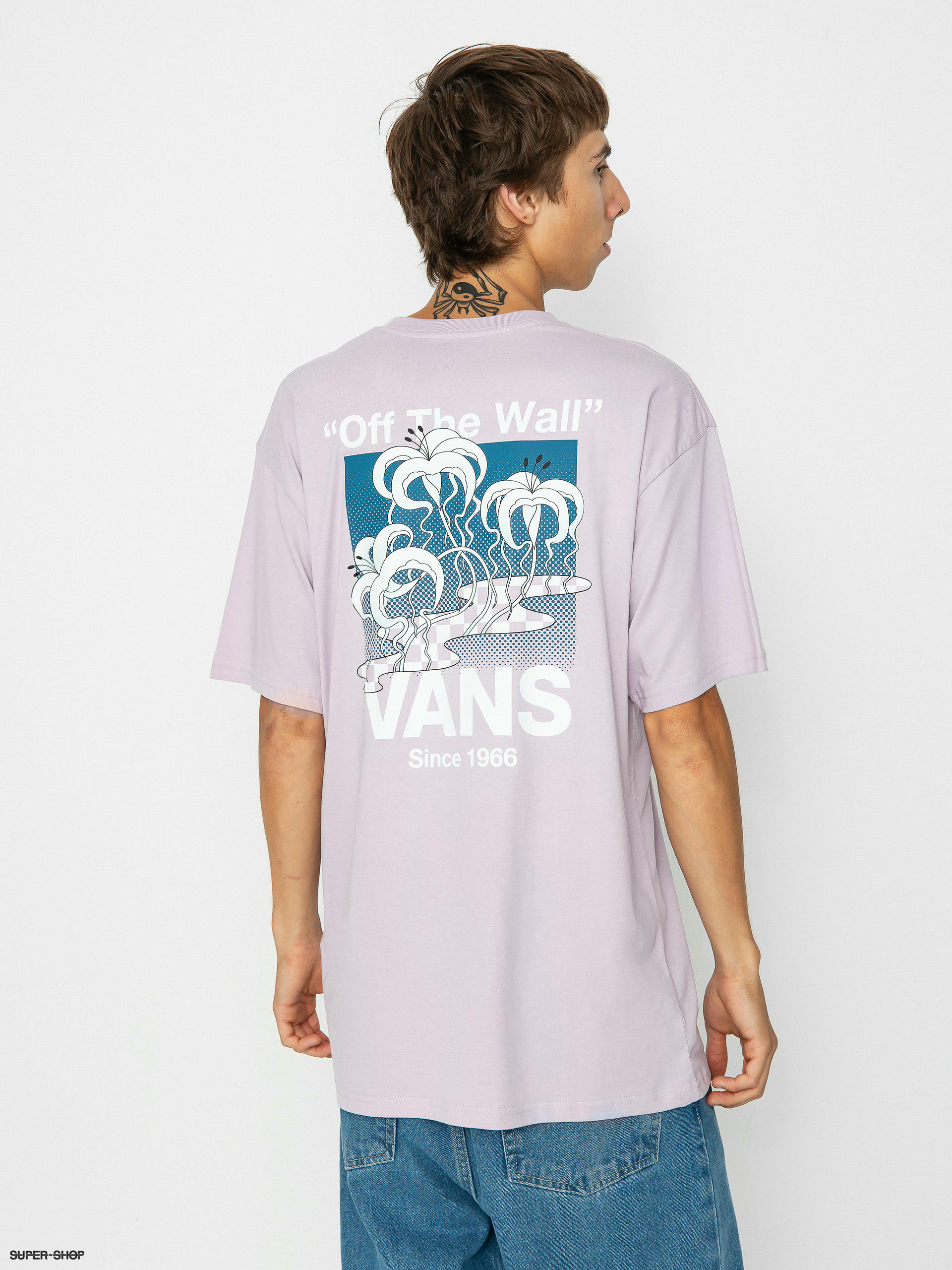 samlet set Kabelbane dråbe Vans Checkerboard Blooming T-shirt (lavender frost)