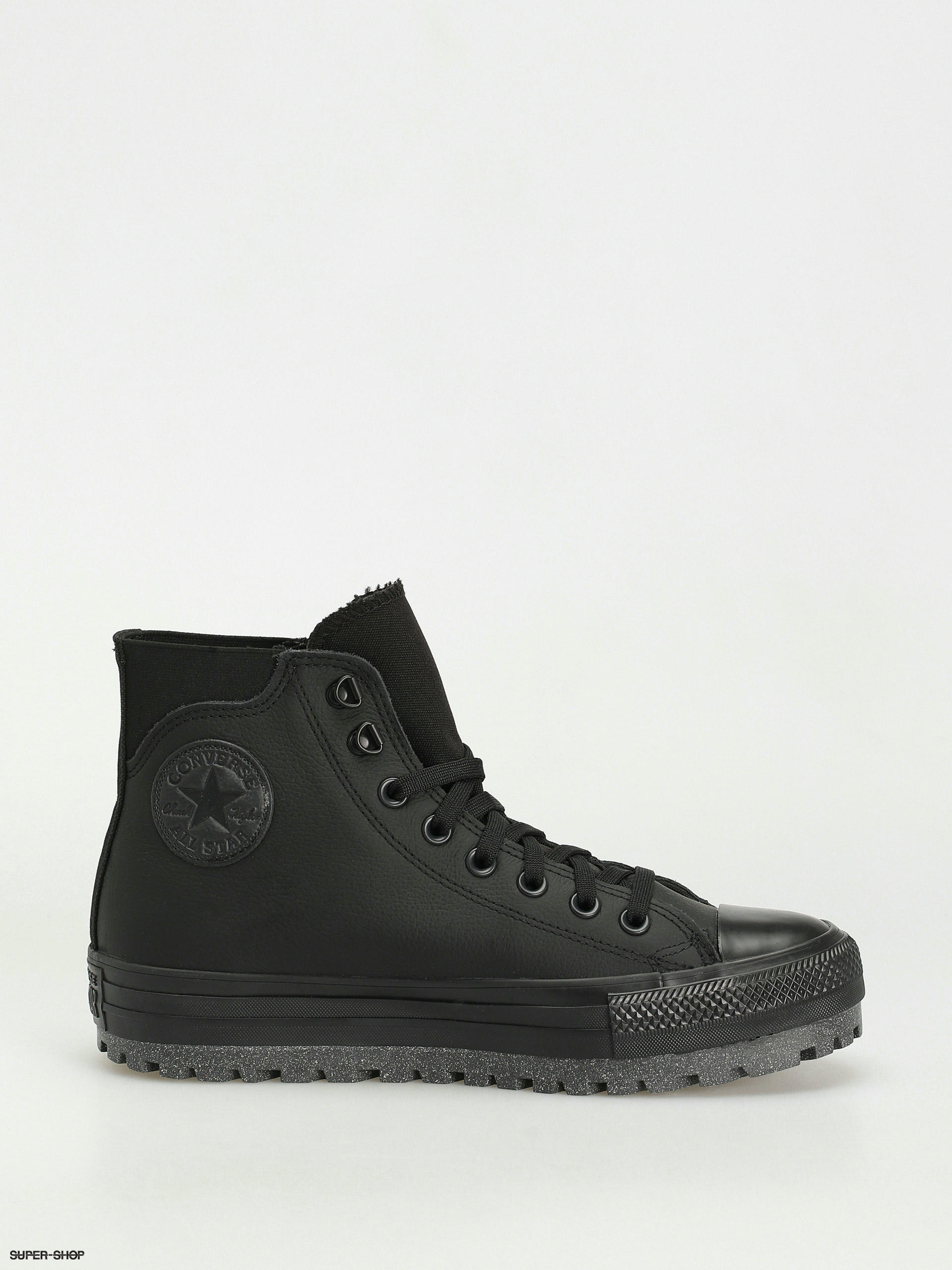 Cheap black leather converse best sale