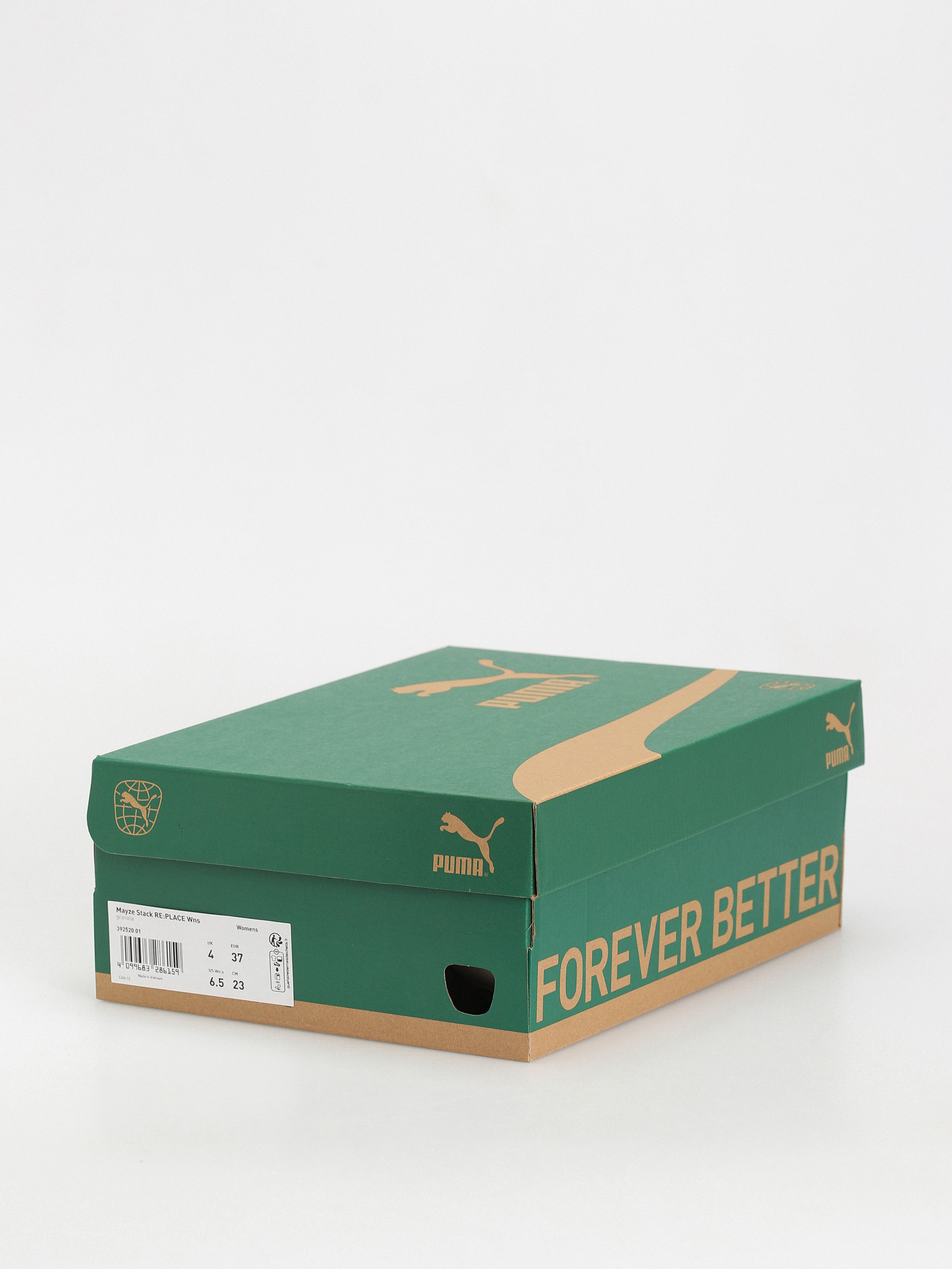 Puma green shoe clearance box