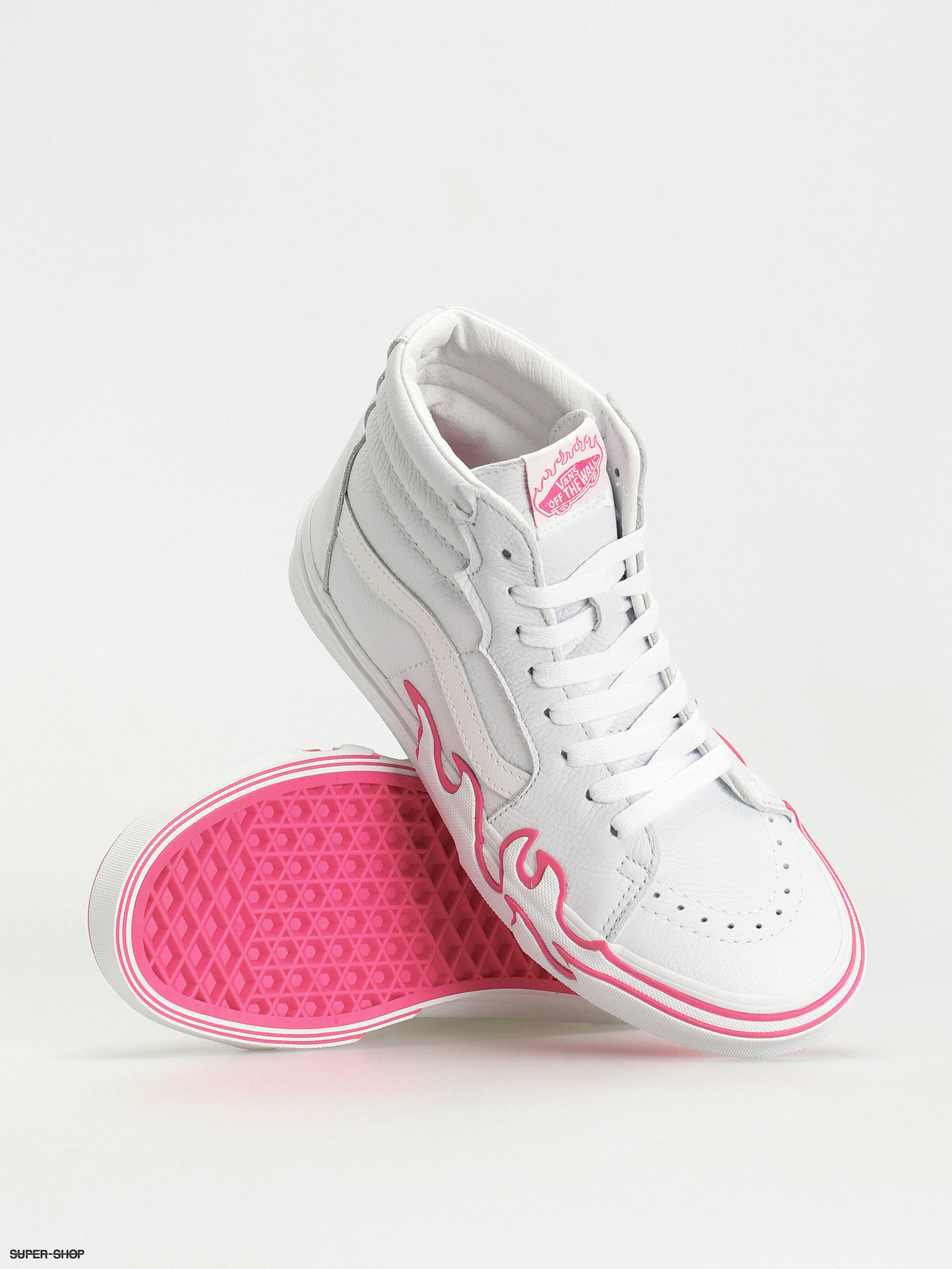 Van shoes clearance pink and white