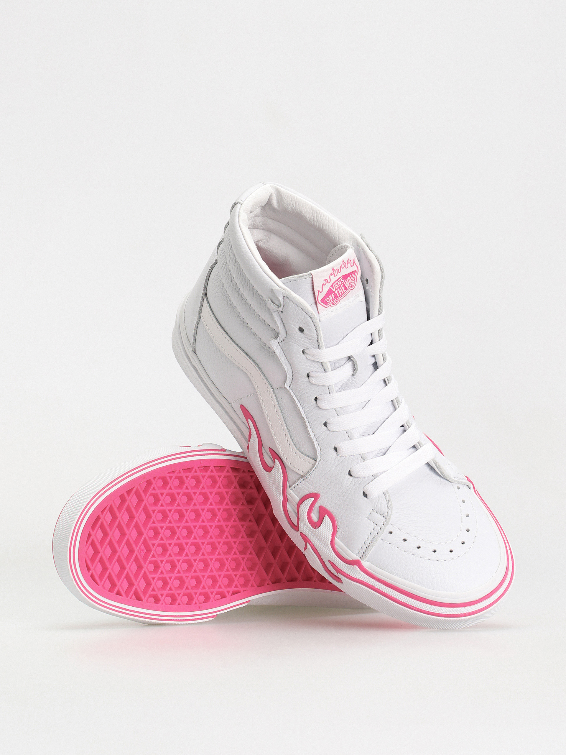 Vans Sk8 Hi Flame Shoes (pop pink glo)