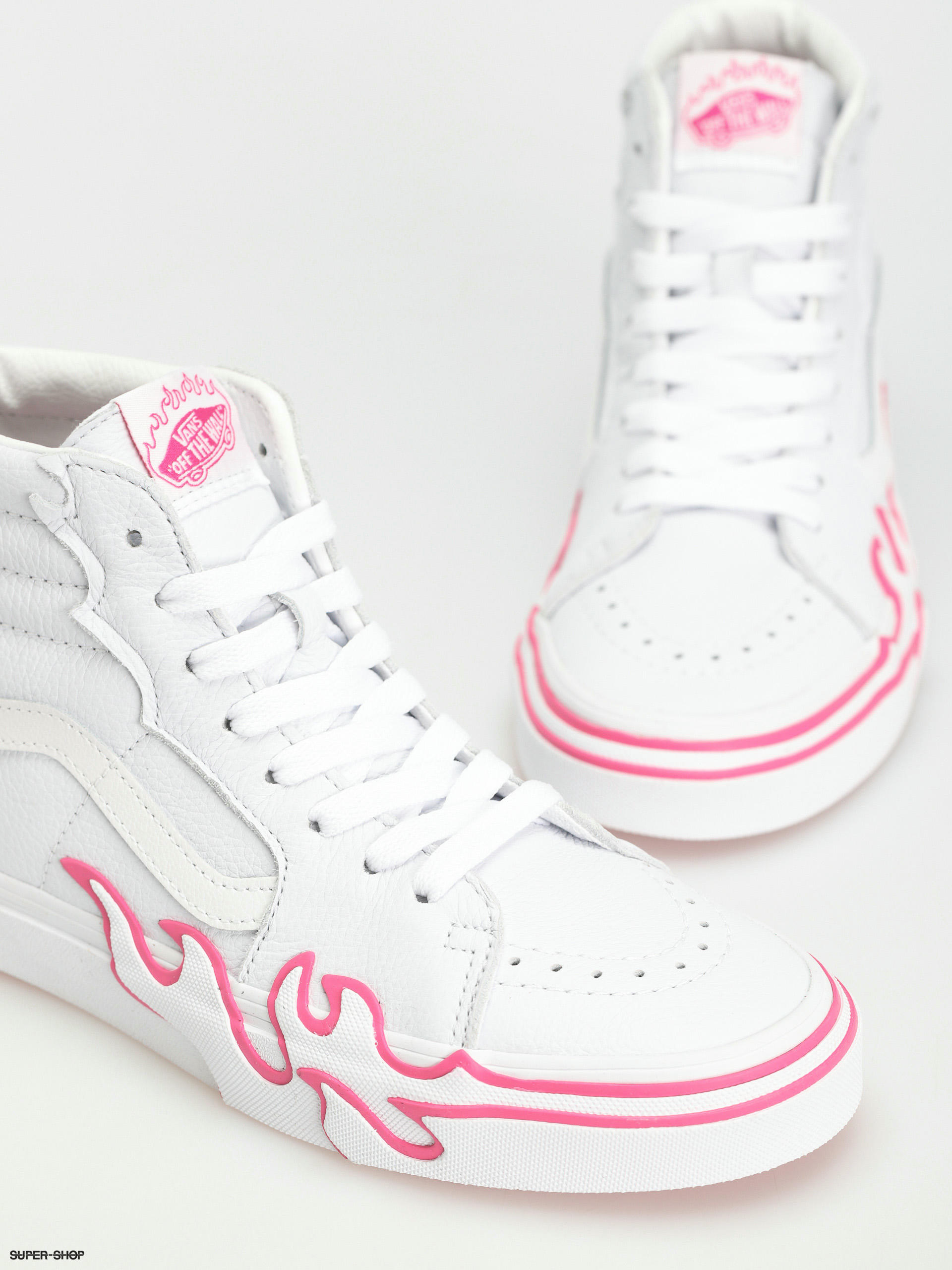 Vans Sk8 Hi Flame Shoes (pop pink glo)