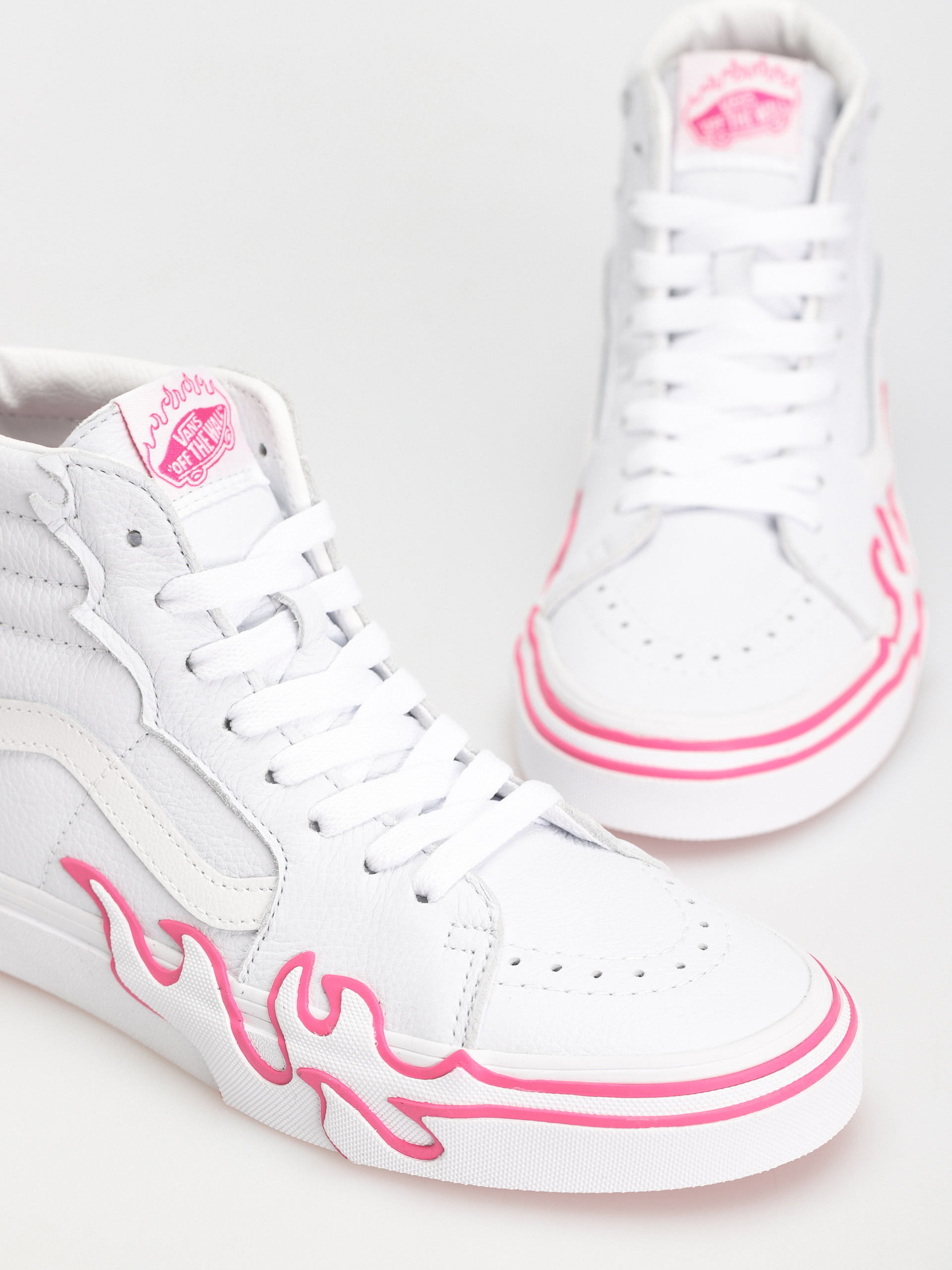 Vans Sk8 Hi Flame Shoes (pop pink glo)