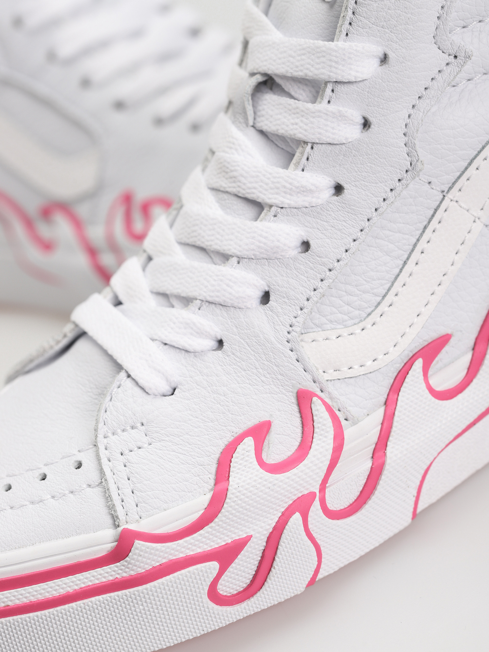 Vans Sk8 Hi Flame Shoes (pop pink glo)