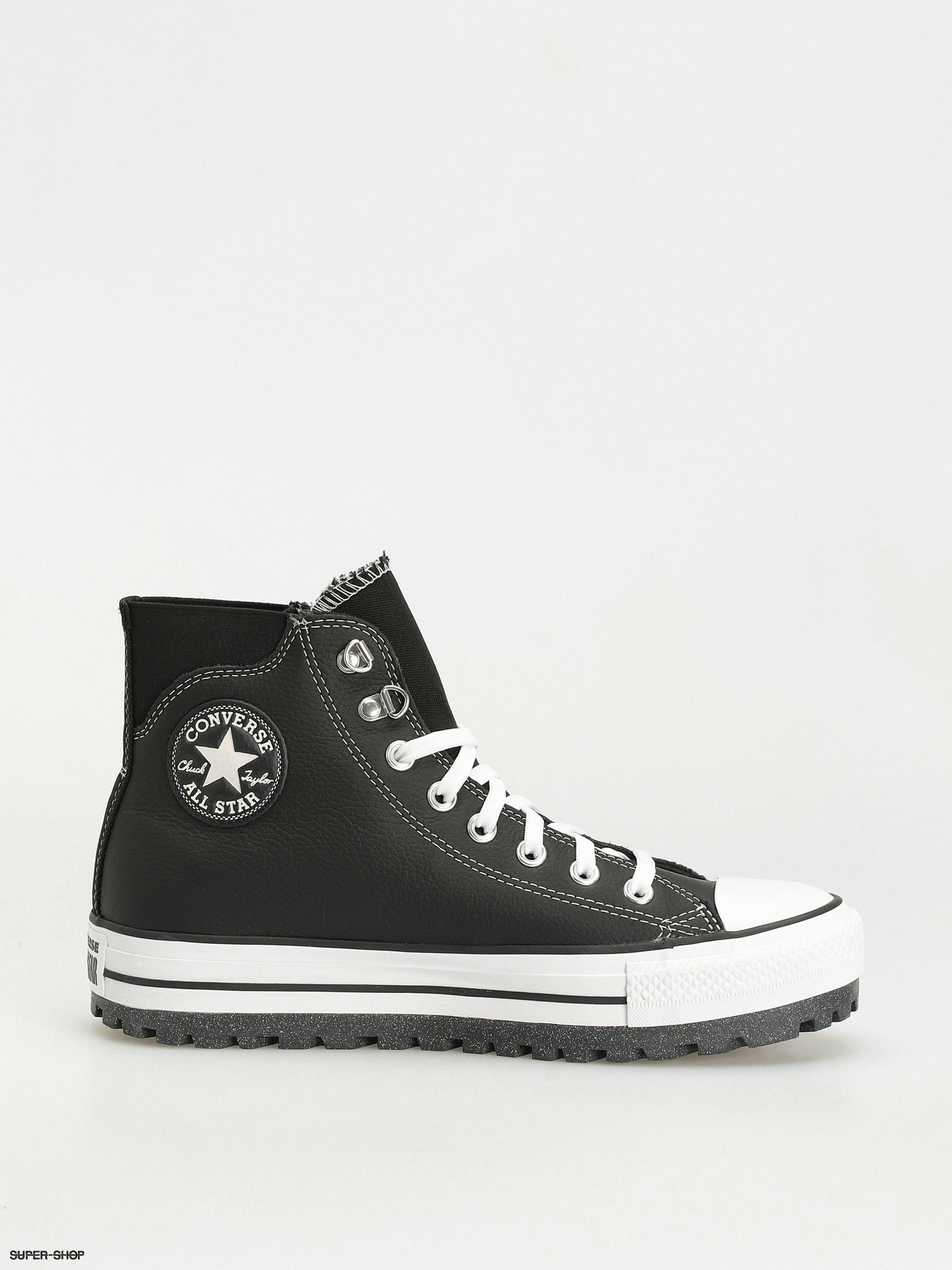 Black and cheap silver converse