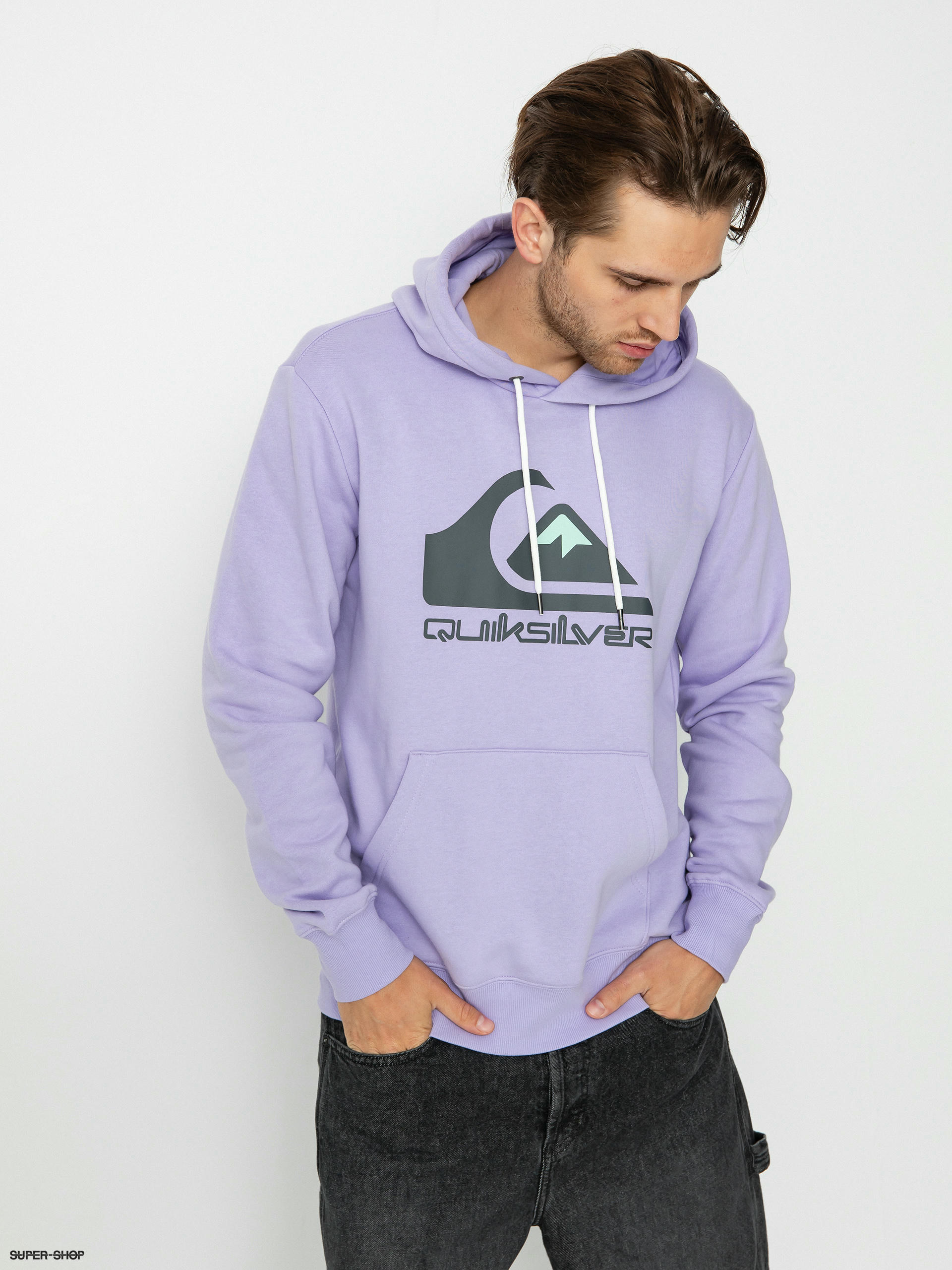 Quiksilver Big Logo HD rose) Hoodie (purple