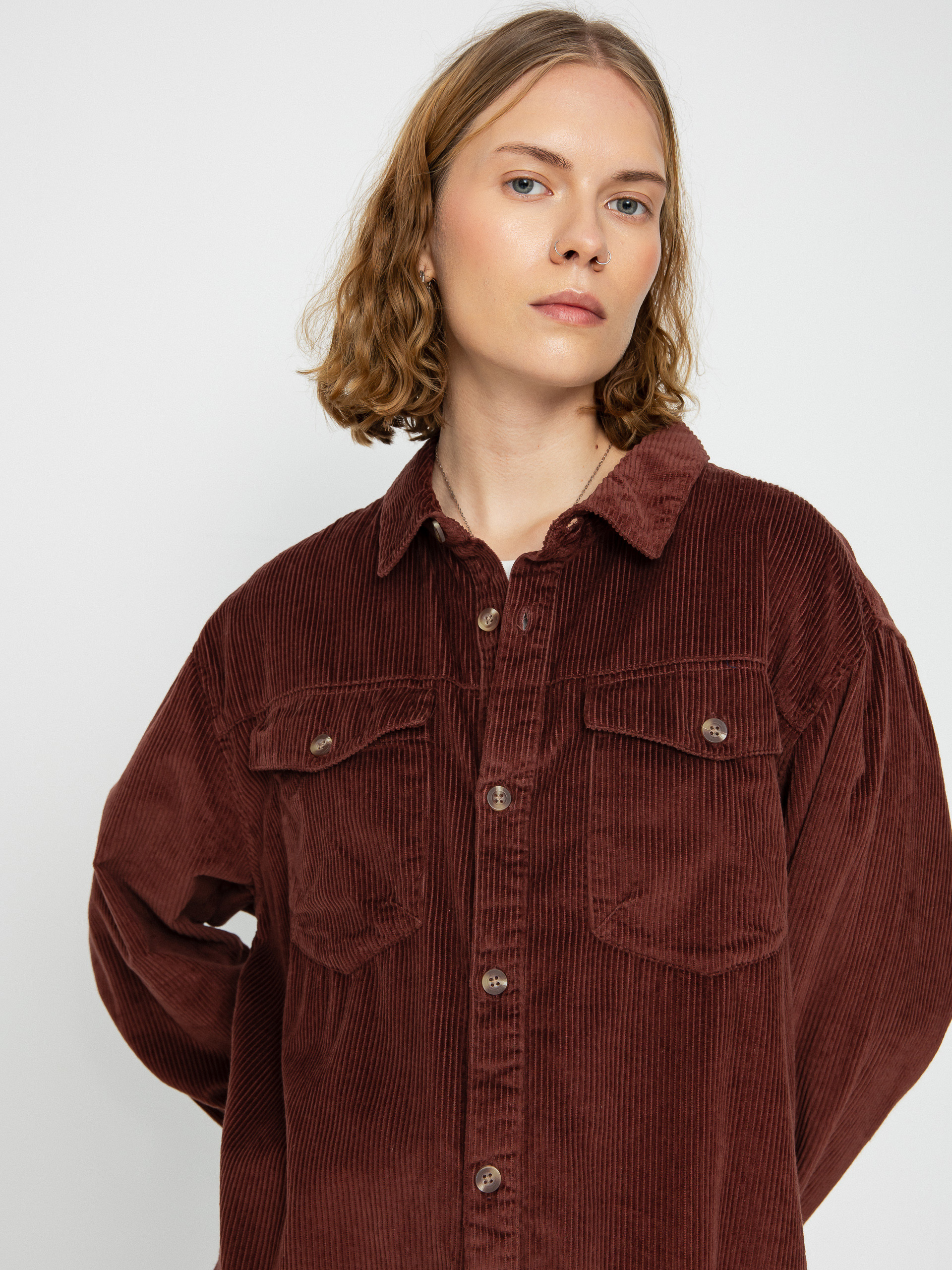 Roxy Let It Go Cord Shirt Wmn (chocolate)