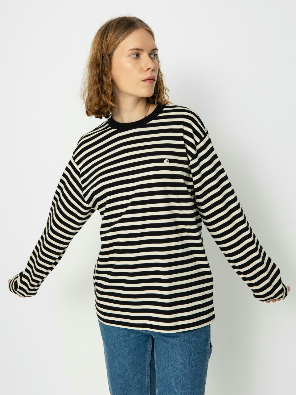 Carhartt WIP Seidler Longsleeve Wmn (seidler stripe black/salt)