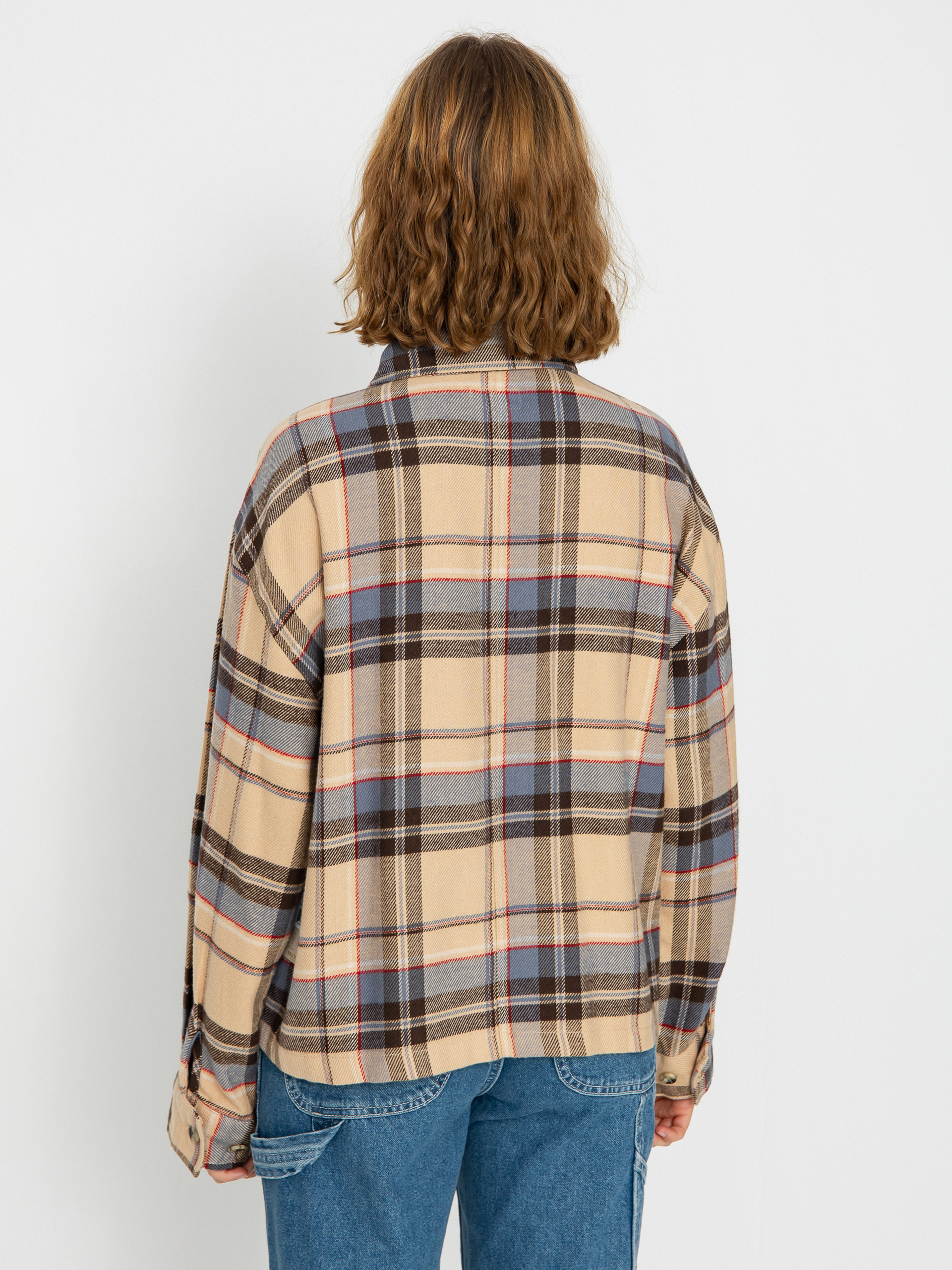 Brixton Bowery Flannel Ls Shirt Wmn (sesame/flint blue)