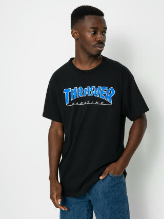 Thrasher Outlined T-shirt (black/blue)