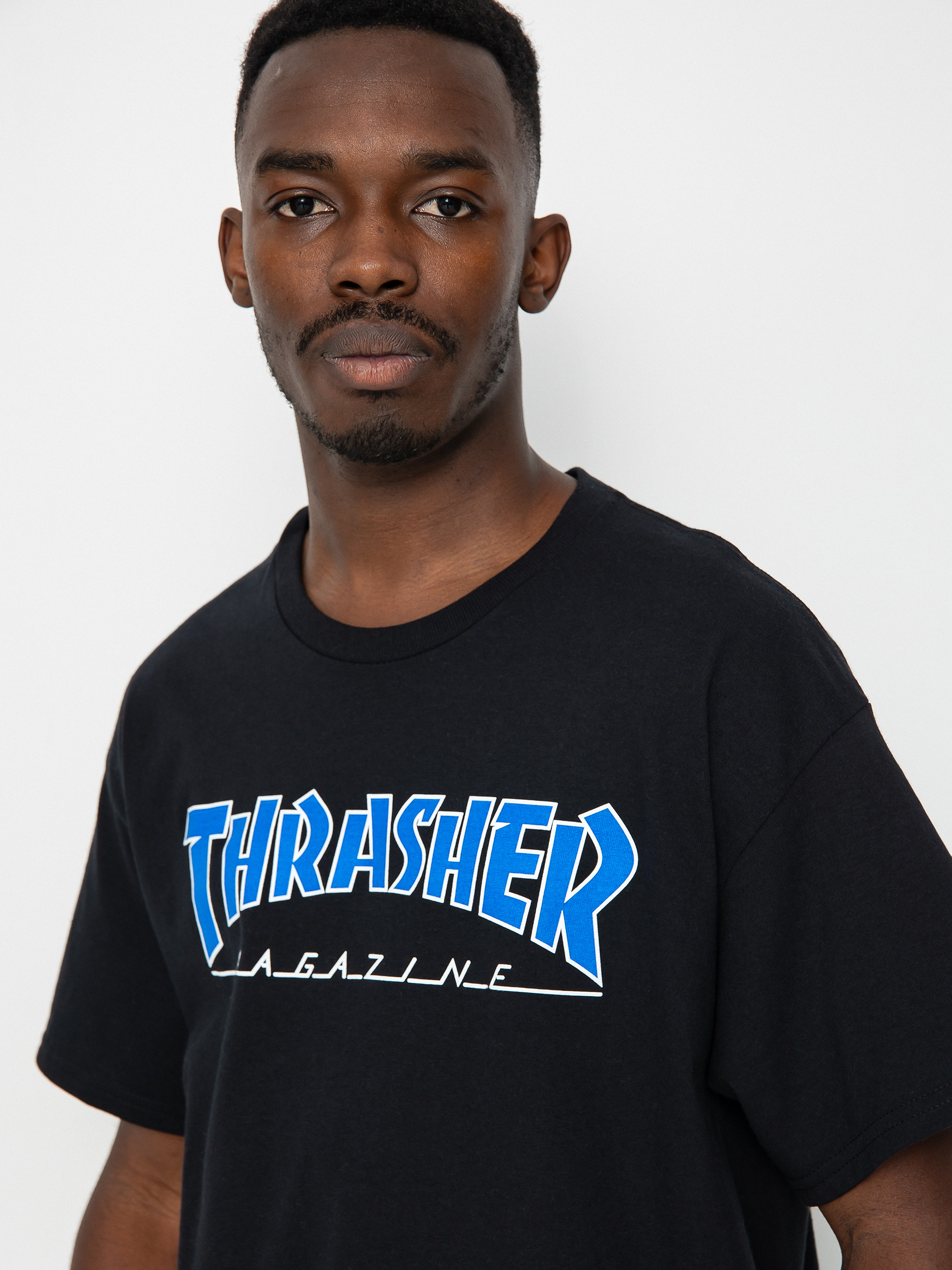 Thrasher Outlined T-shirt (black/blue)