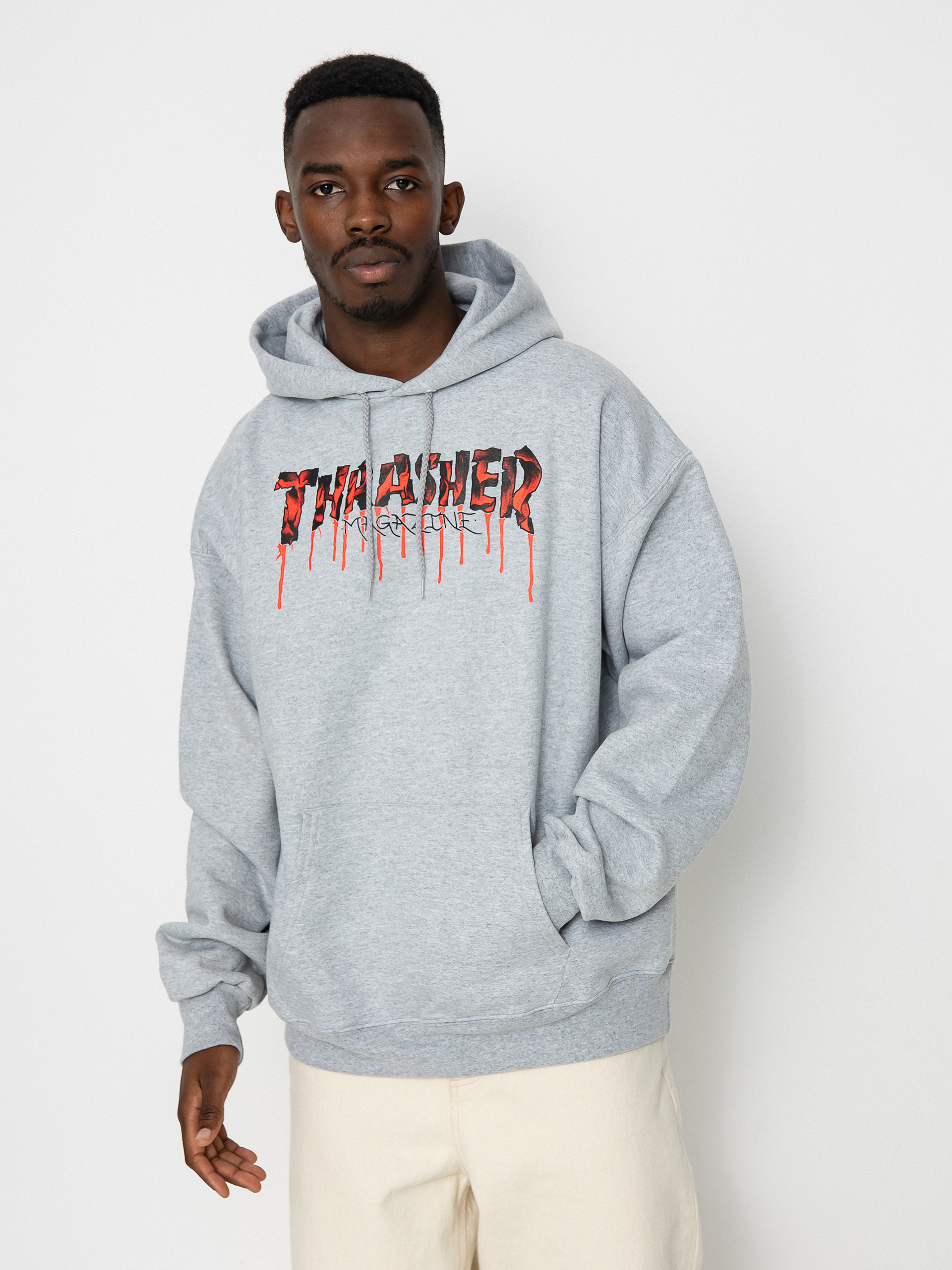 Thrasher Blood Drip HD Hoodie (grey)