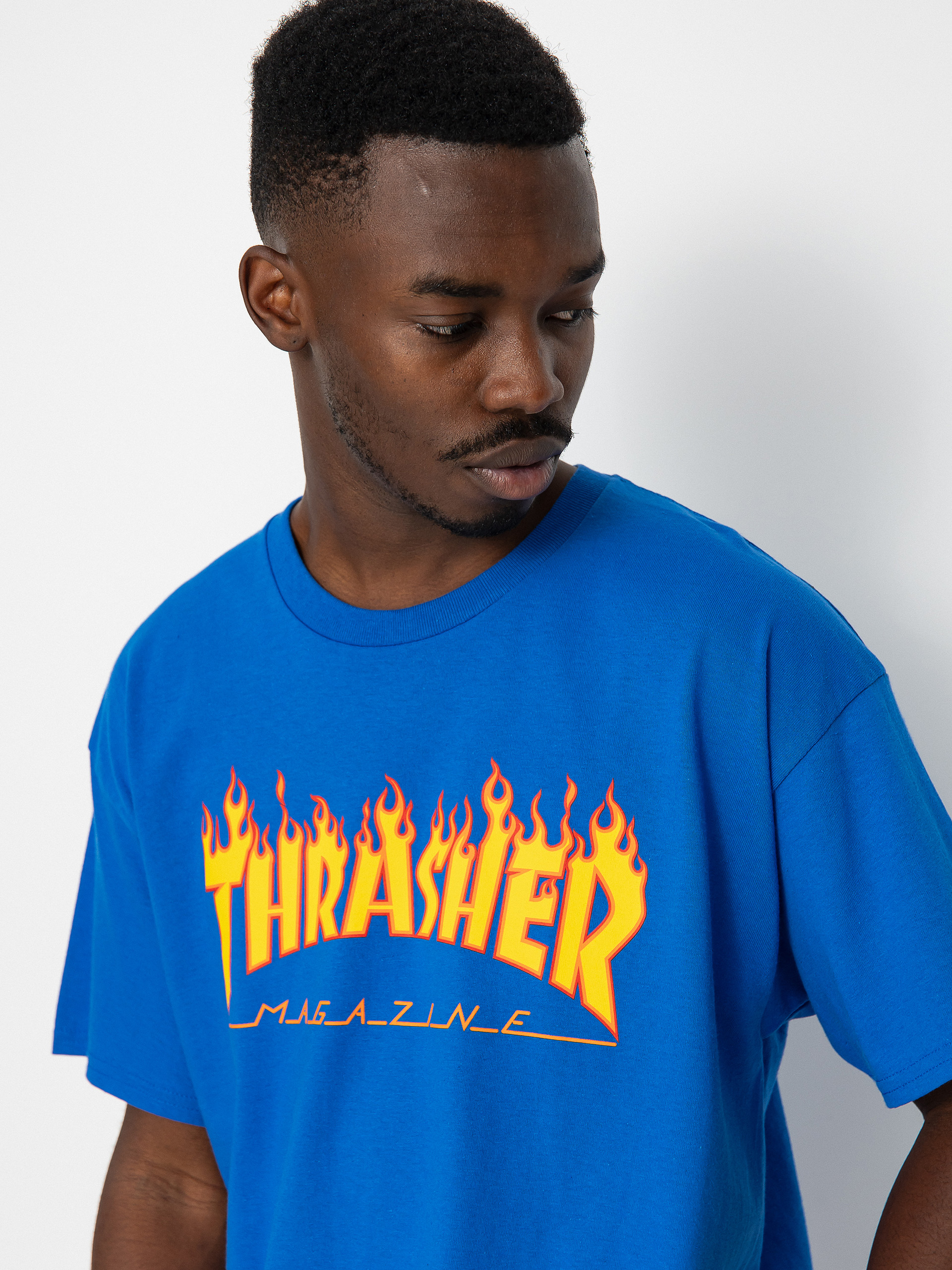 Thrasher Flame Logo T-shirt (royal blue)