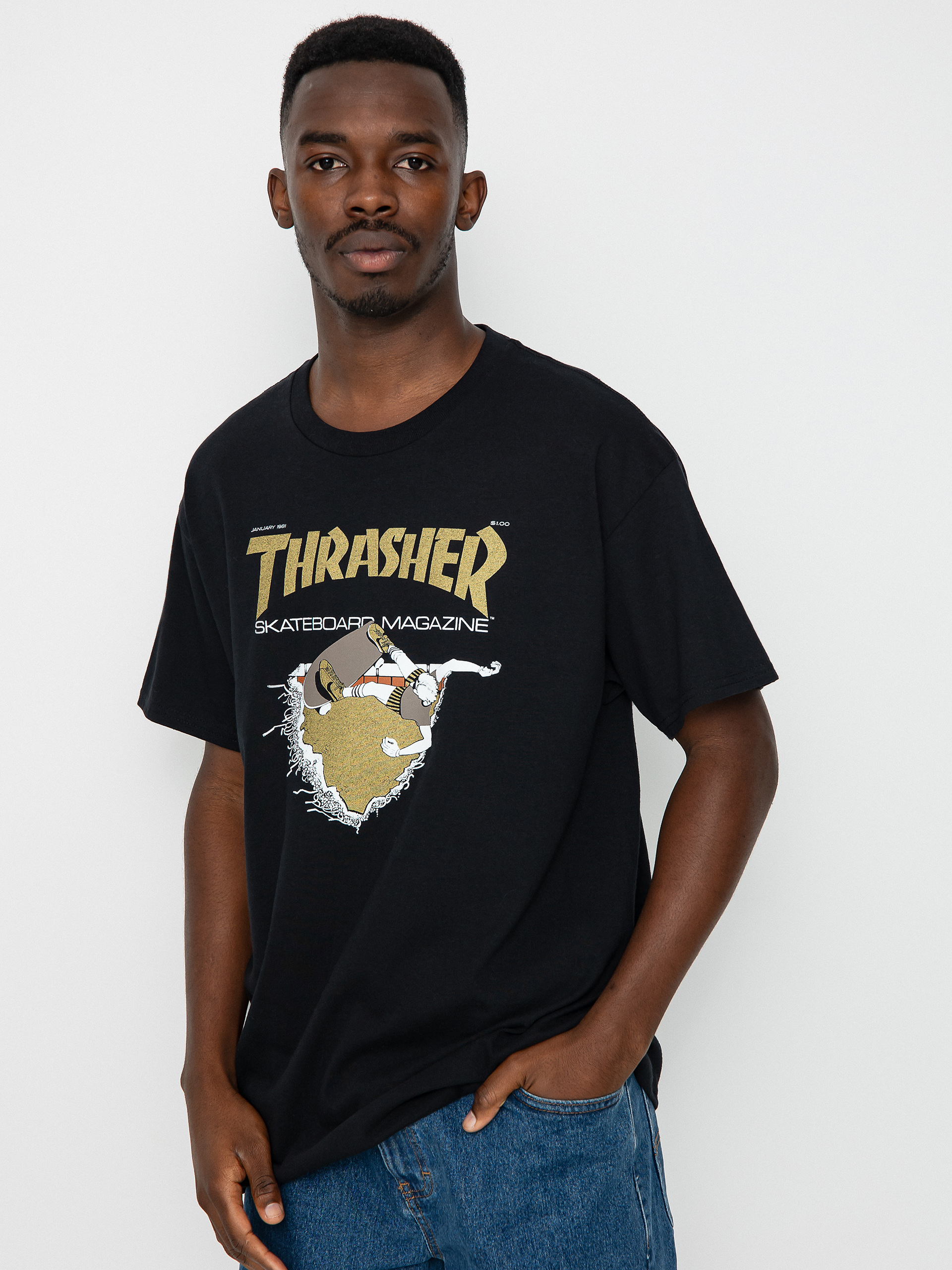 Thrasher First Cover T-shirt (black/gold)