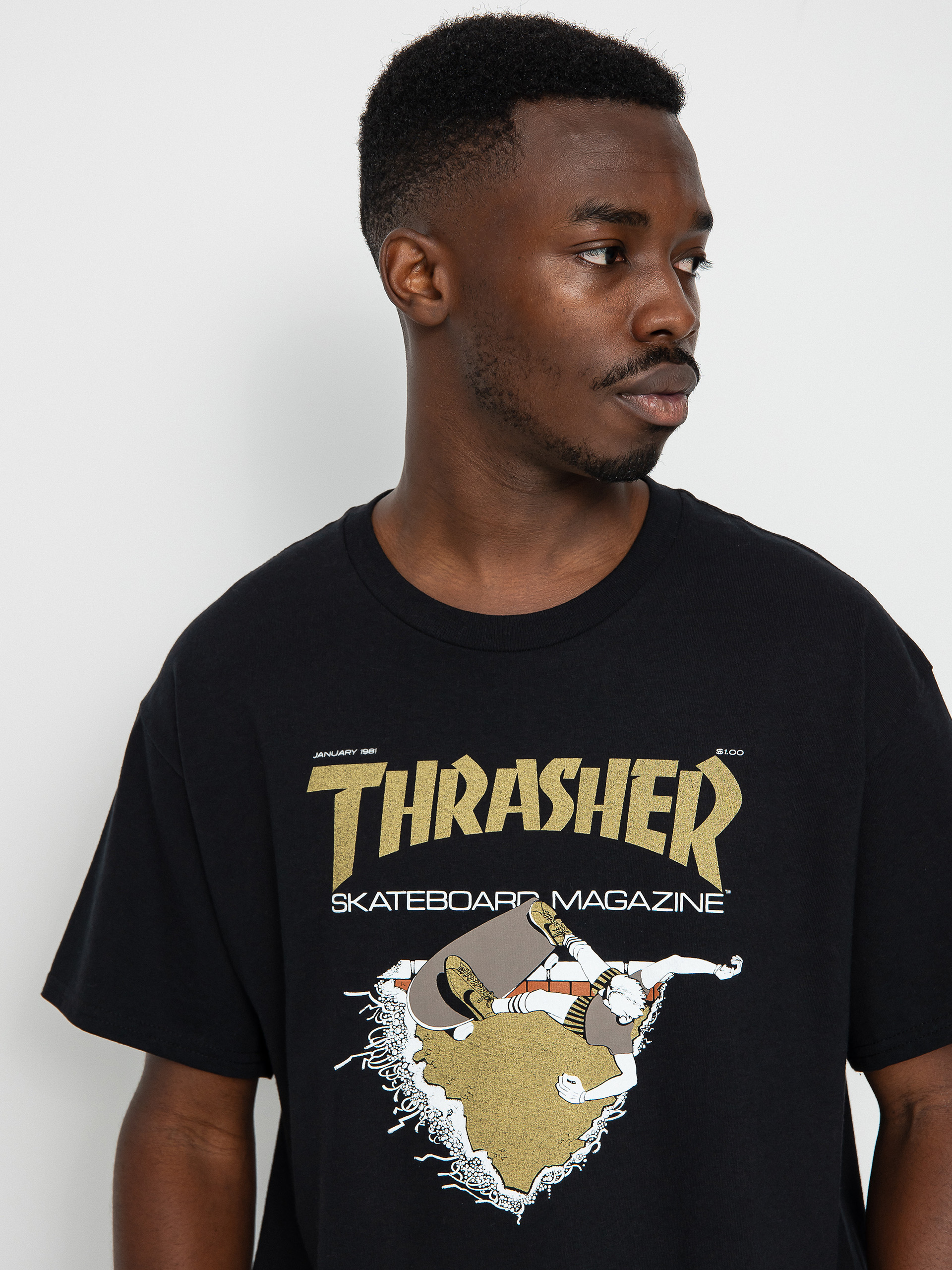 Thrasher First Cover T-Shirt (black/gold)