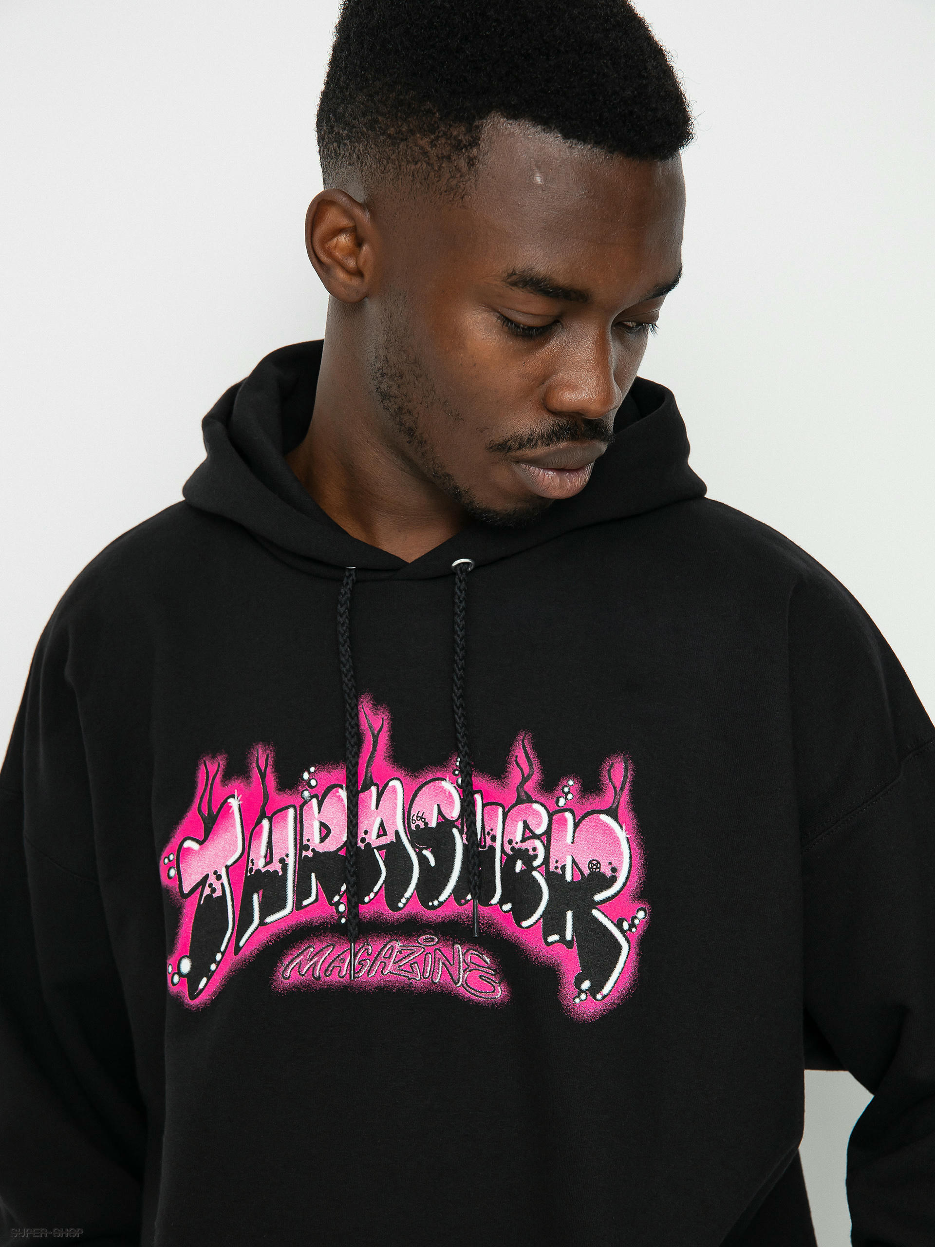 Black thrasher clearance rose hoodie