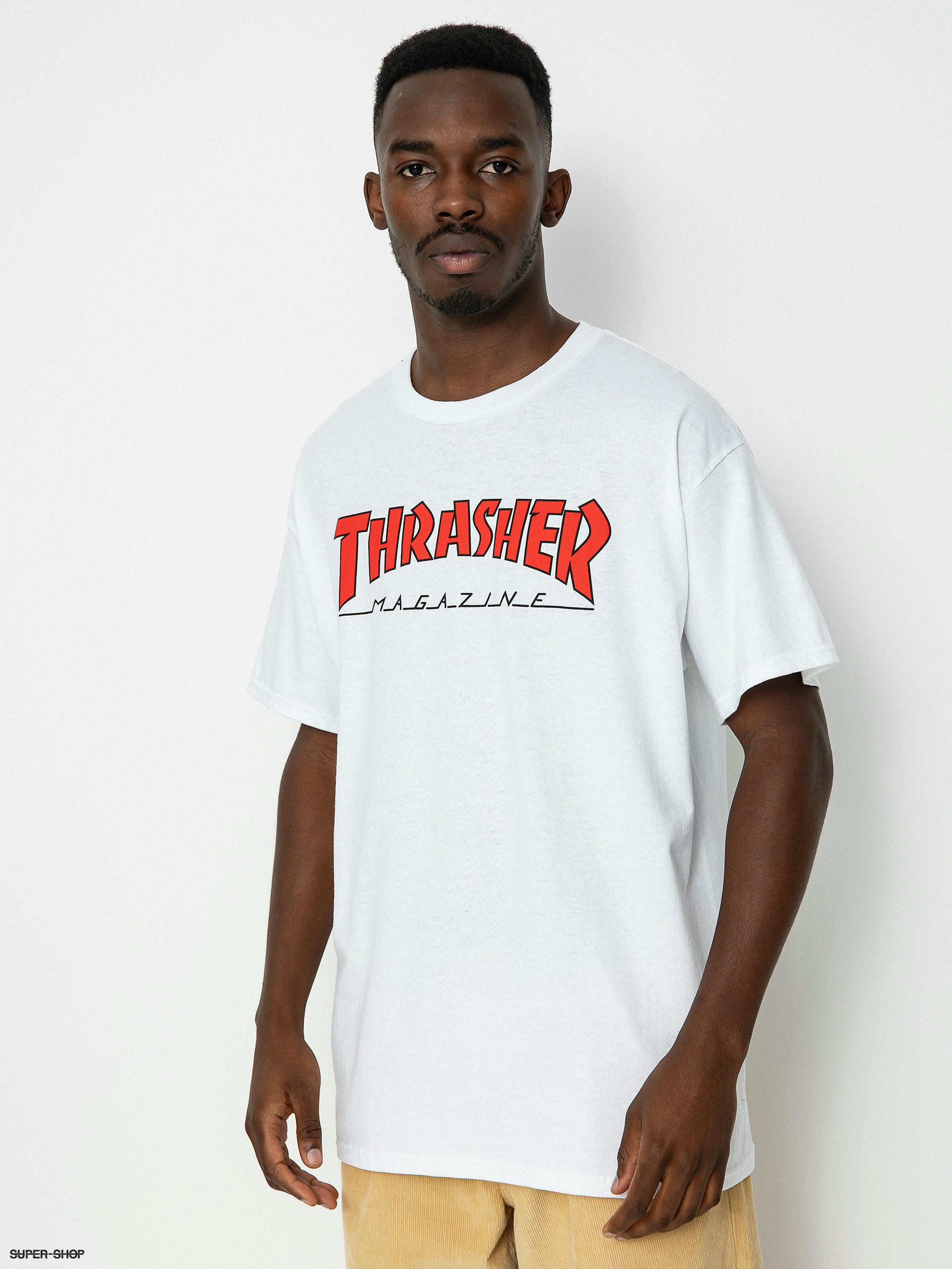 White and red thrasher 2024 shirt