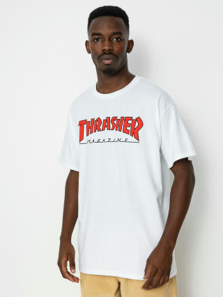 Thrasher Outlined T-shirt (white/red)