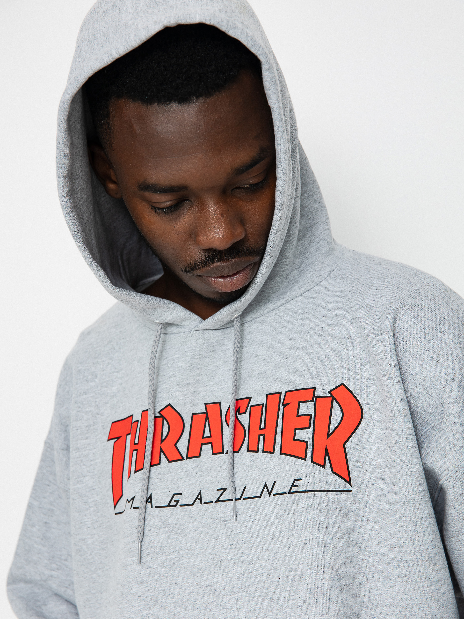 Thrasher Outlined HD Hoodie (lt.steel/red)