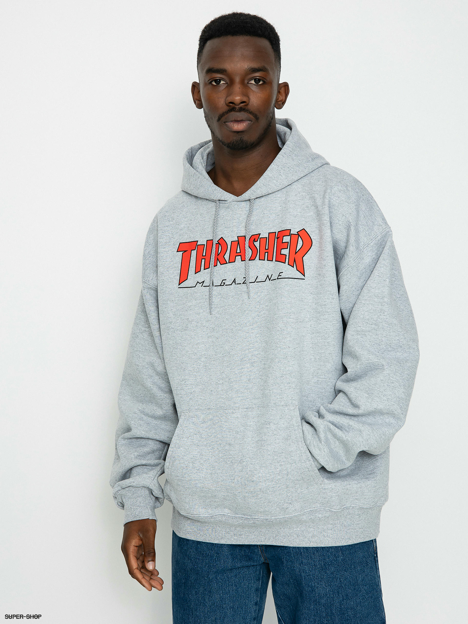 Thrasher Outlined HD Hoodie lt.steel red