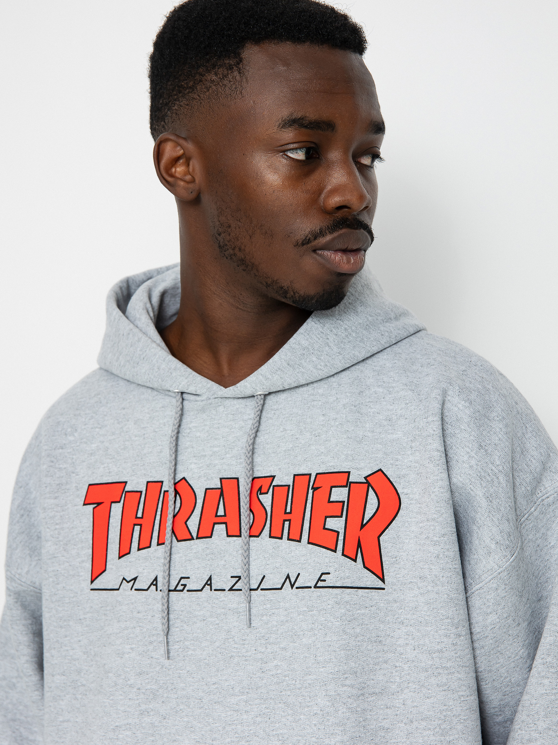 Thrasher Outlined HD Hoodie (lt.steel/red)