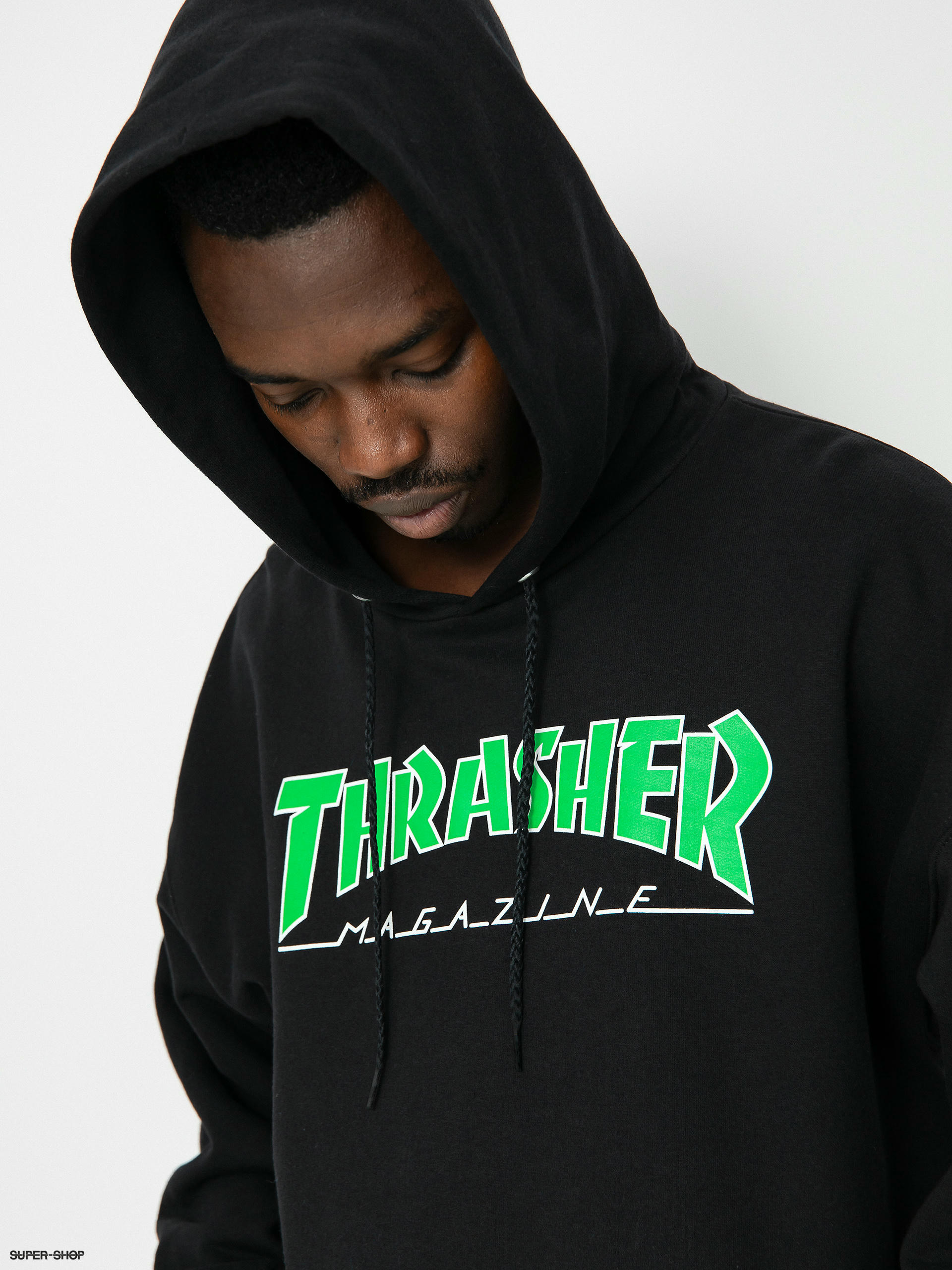 Thrasher green deals flame hoodie